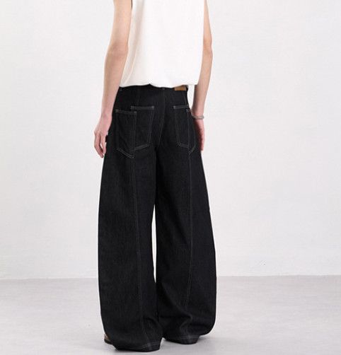 Japanese Brand American High-Street Style Black Paneled Scythe-Cut Jeans Size US 32 / EU 48 - 4 Thumbnail