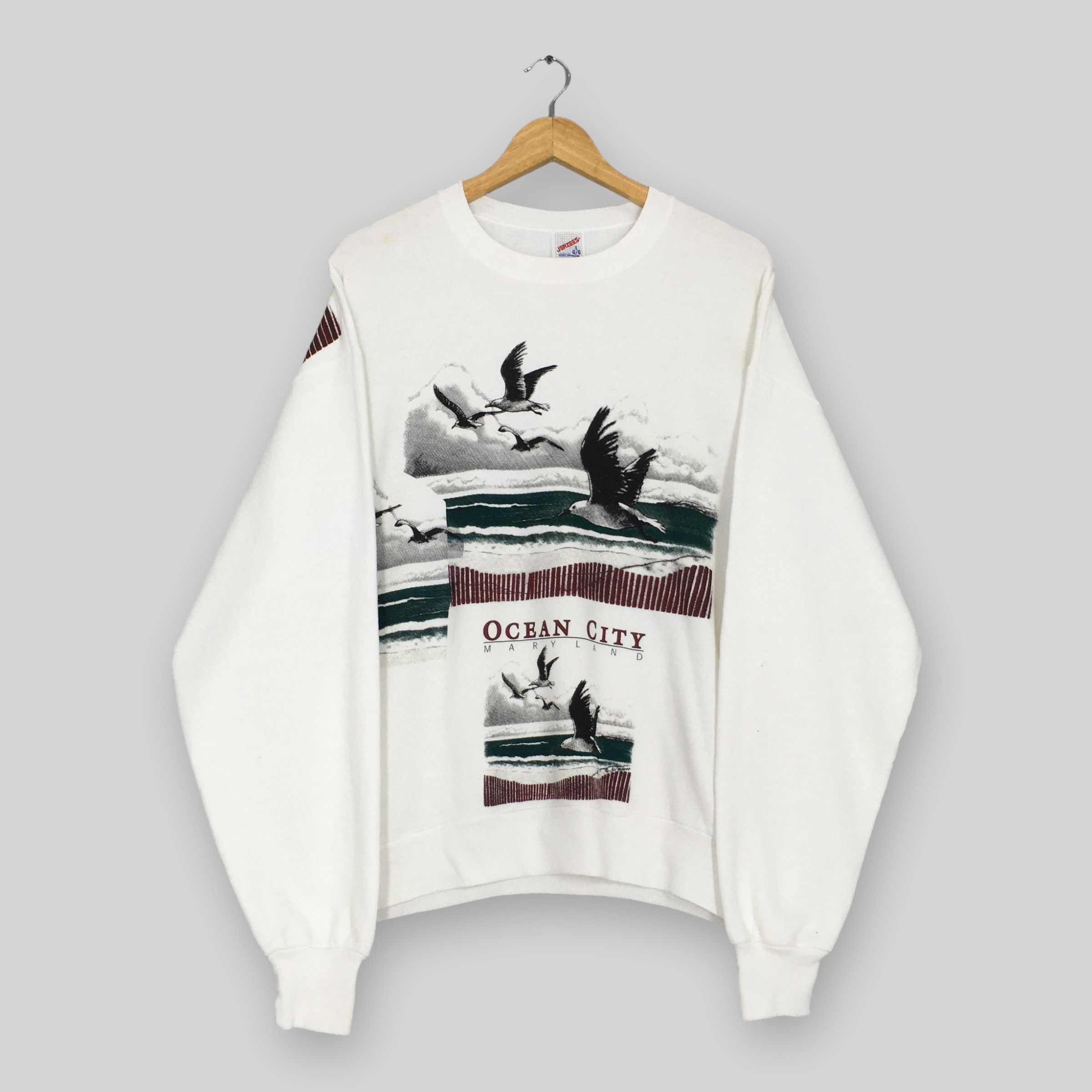 Habitat Vintage 90s Birds Wildlife Ocean City Sweatshirt Large Size US L / EU 52-54 / 3 - 1 Thumbnail