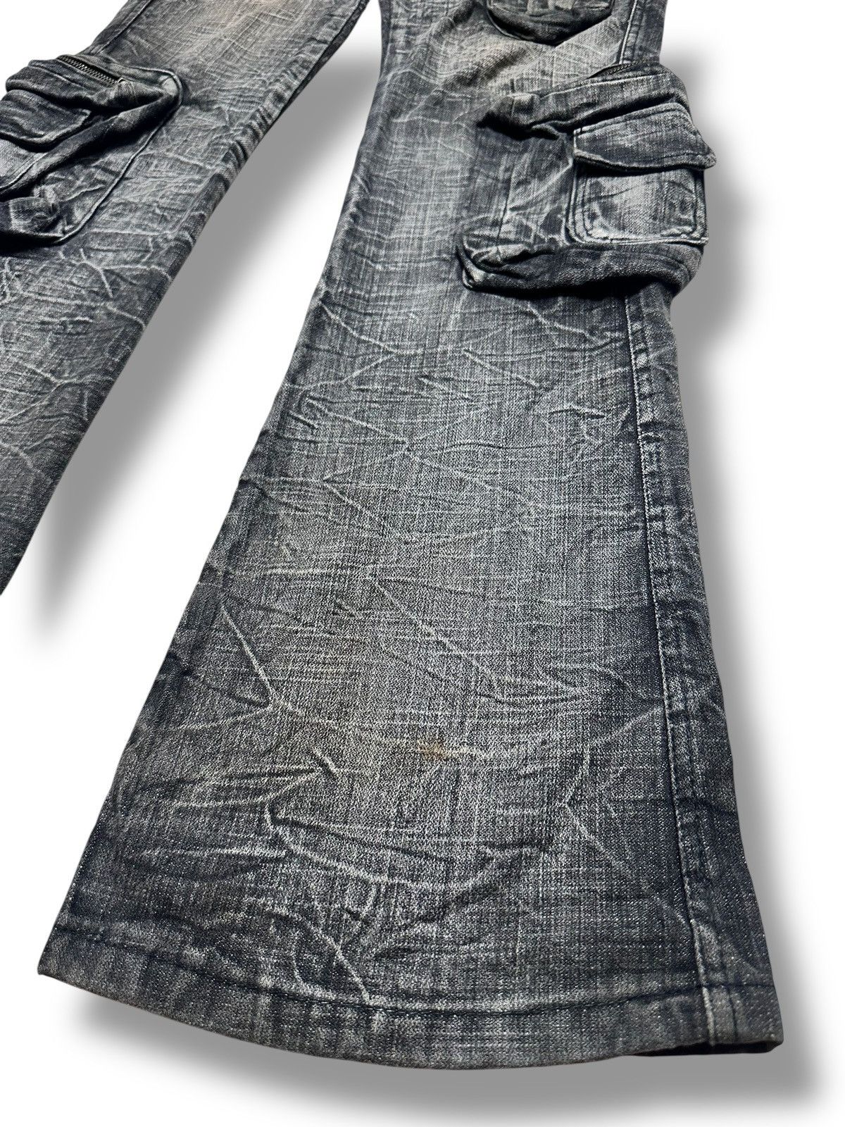 Vintage K.U.I. Cargo Jeans | Rare Japanese Streetwear | Flared Faded Size US 34 / EU 50 - 17 Thumbnail