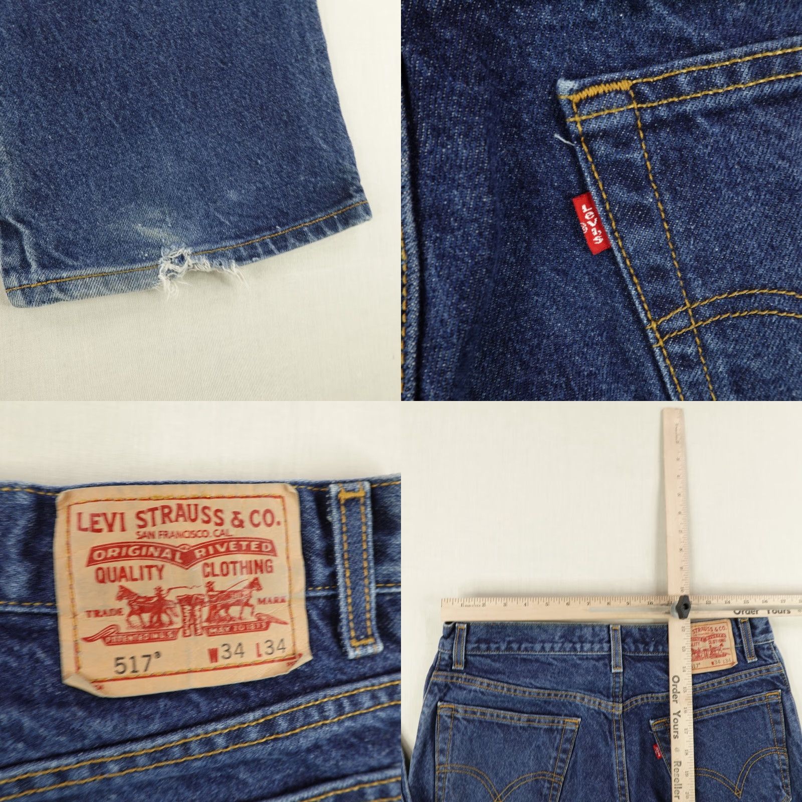 Levi's VINTAGE Levi's Jeans 34x34 Blue Denim 514 Bootcut Western Cowboy Red Tab Y2K Mens Regular 34 Blue Jeans Mens Regular 34x34 Cowboy Southwestern Jeans Size US 32 / EU 48 - 8 Thumbnail