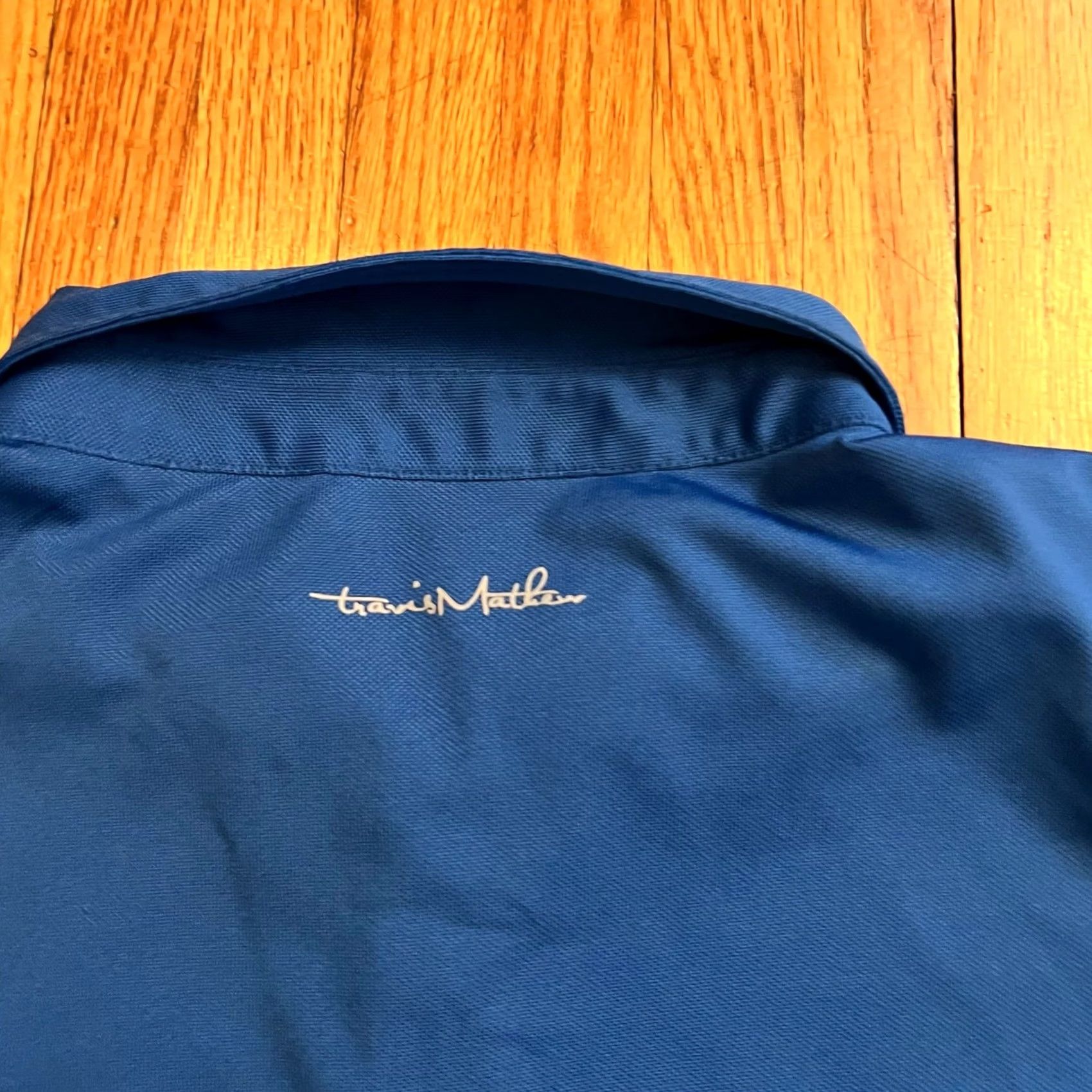 TravisMathew Travis Mathew Shirt Mens XL Blue Polo Stripe Performance Golf Size US XL / EU 56 / 4 - 3 Thumbnail