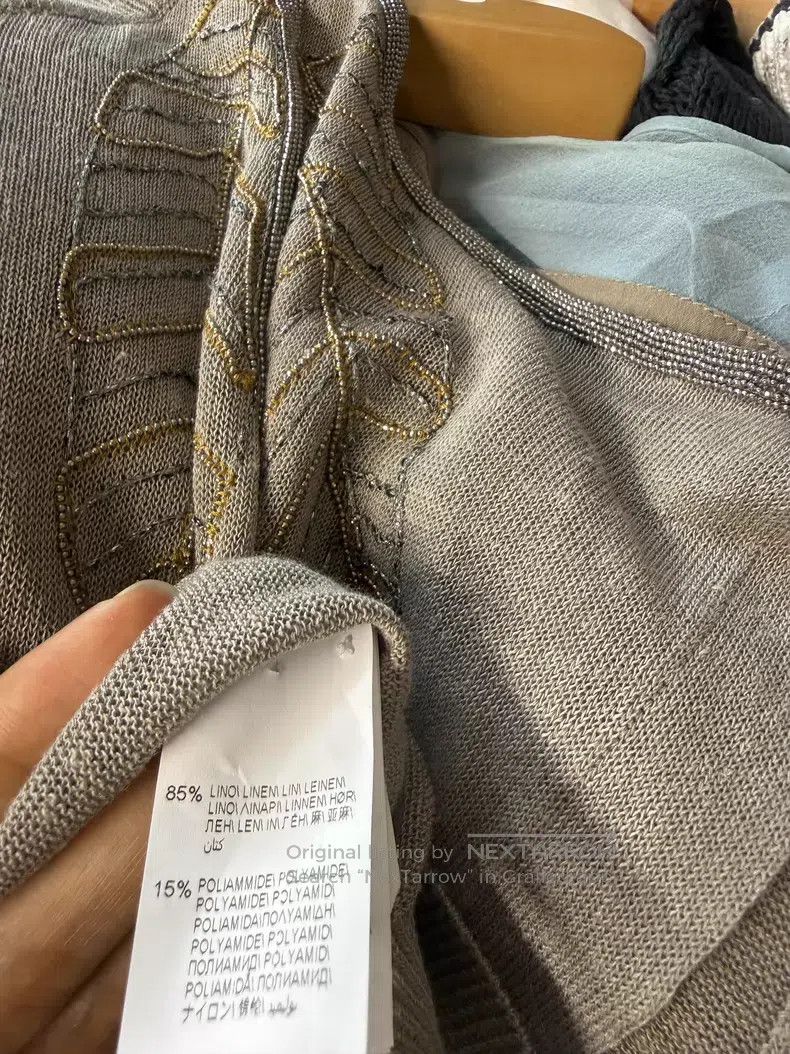 Brunello Cucinelli Brunello Cucinelli Beaded Linen Knit Top Size XS / US 0-2 / IT 36-38 - 8 Thumbnail
