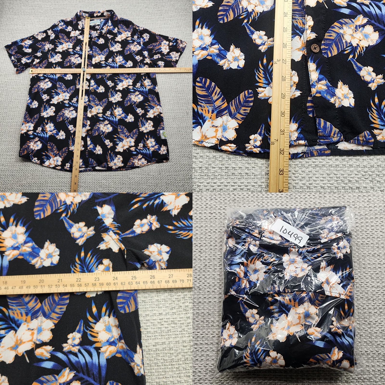 Vintage Margaritaville Shirt Mens 2XL Black Floral Hawaiian Button-Up Rayon Short Sleeve Size US XXL / EU 58 / 5 - 8 Thumbnail