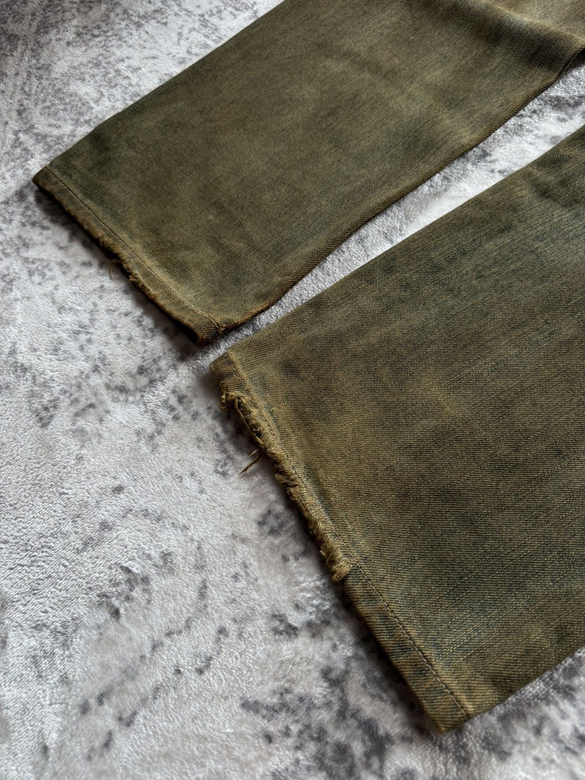 Edwin Edwin 505 OG Type 1 Mud Wash Distressed Selvedge Baggy Jeans Size US 29 - 15 Thumbnail