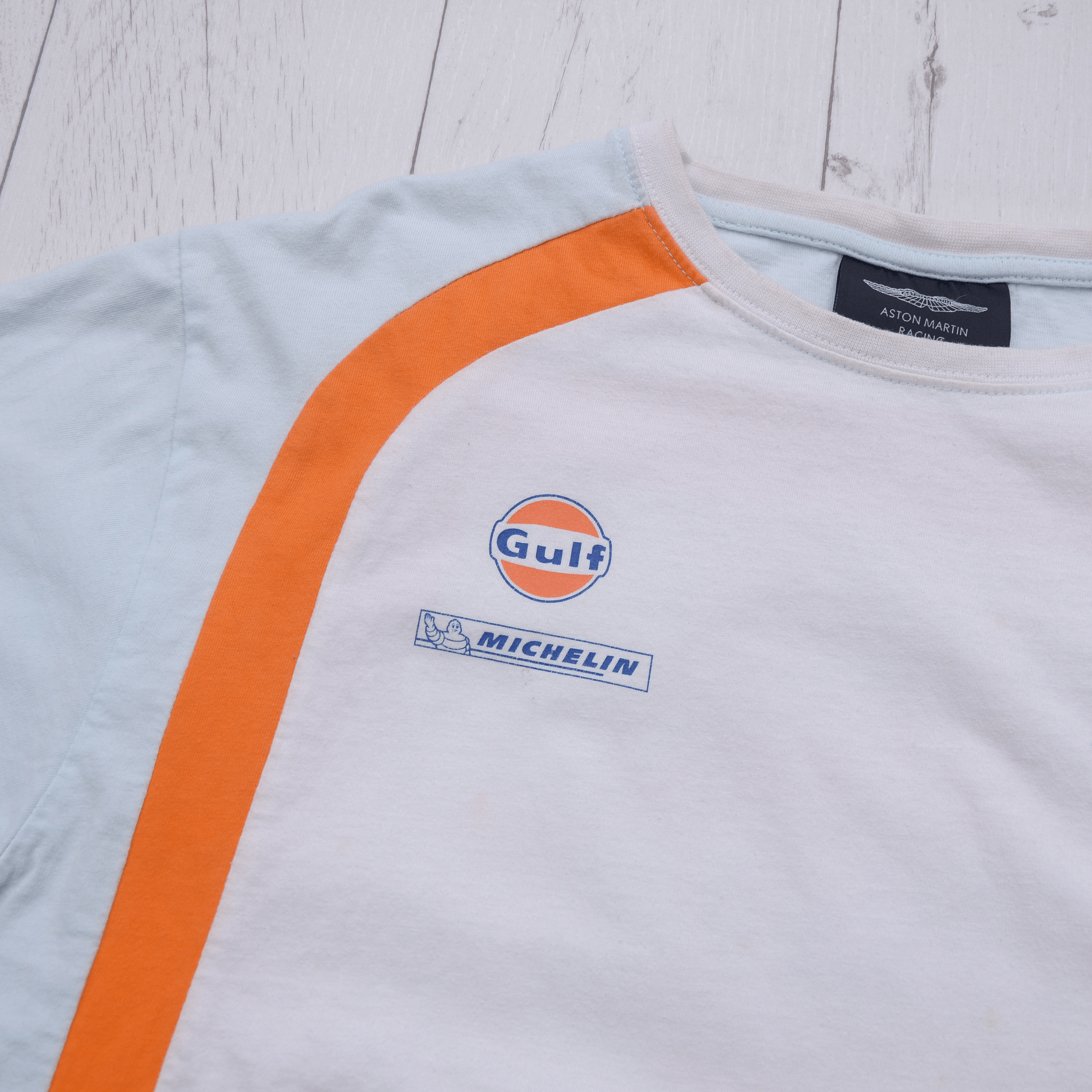 Vintage Aston Martin Racing Team T-Shirt Tee Gulf Rare Vintage XL-L Size US XL / EU 56 / 4 - 5 Thumbnail