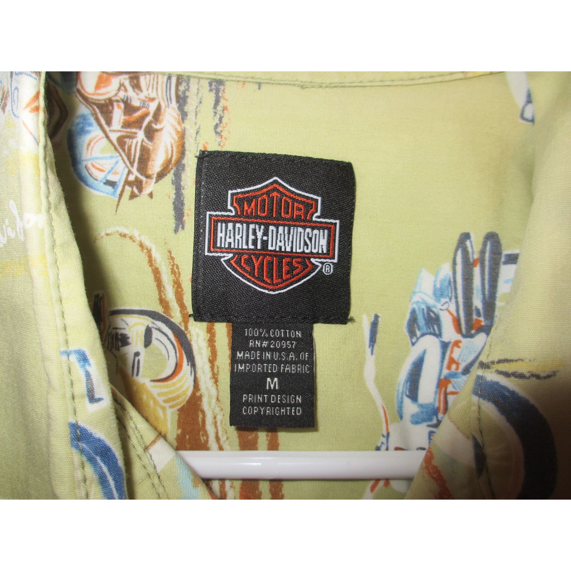 Harley Davidson Harley-Davidson Mens Button-Up Shirt With Motorcycle Print D Size US M / EU 48-50 / 2 - 5 Thumbnail