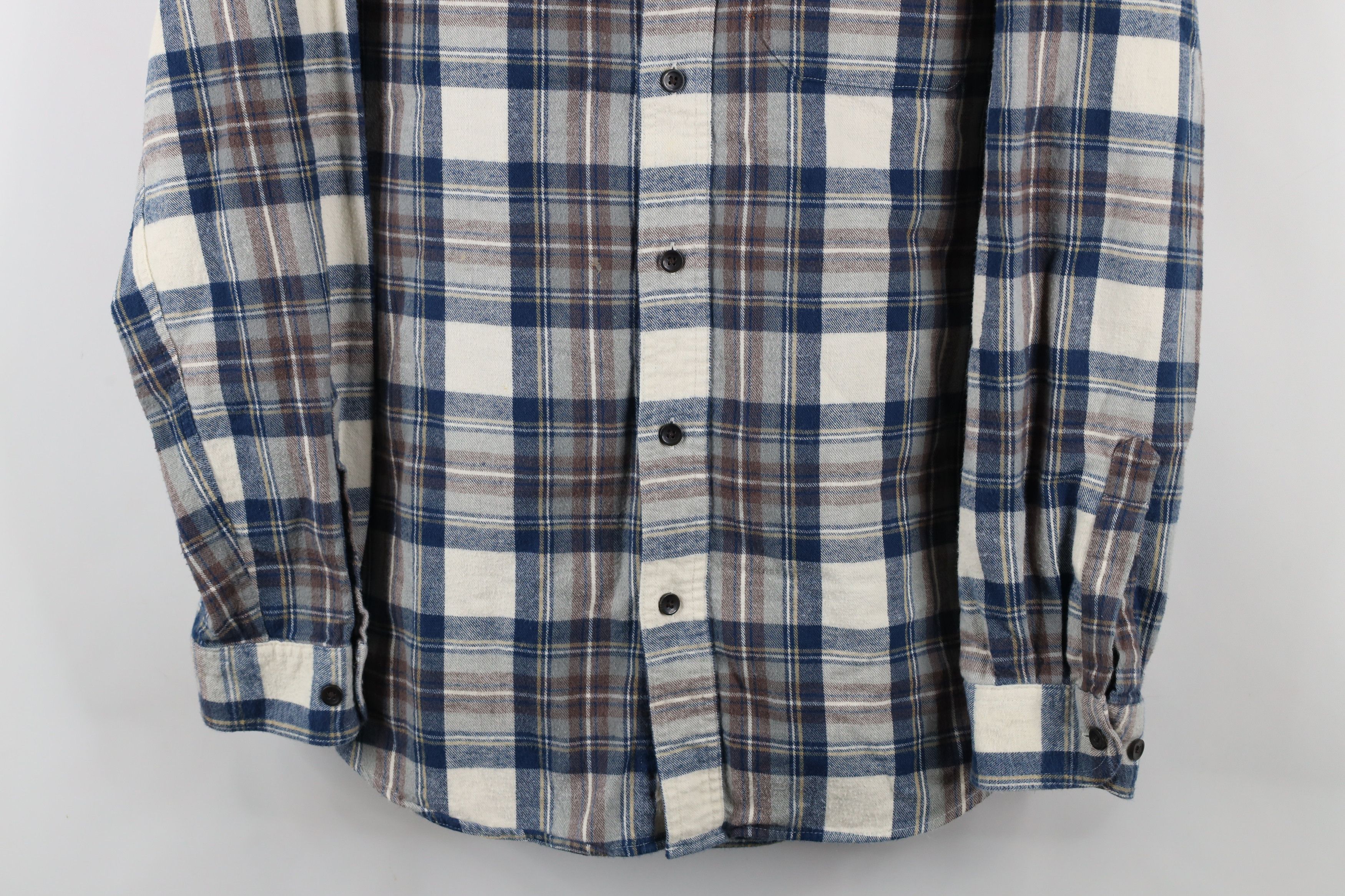 L.L. Bean × Vintage Vintage LL Bean Fitted Distressed Flannel Button Down Shirt Size US L / EU 52-54 / 3 - 3 Thumbnail