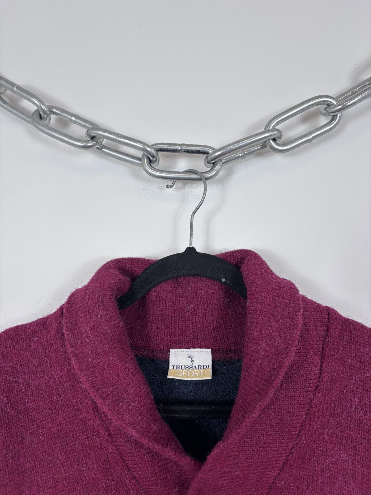 Trussardi Vintage Trussardi Sport Men’s Wool Knit Shawl Collar Sweater Size US M / EU 48-50 / 2 - 4 Thumbnail
