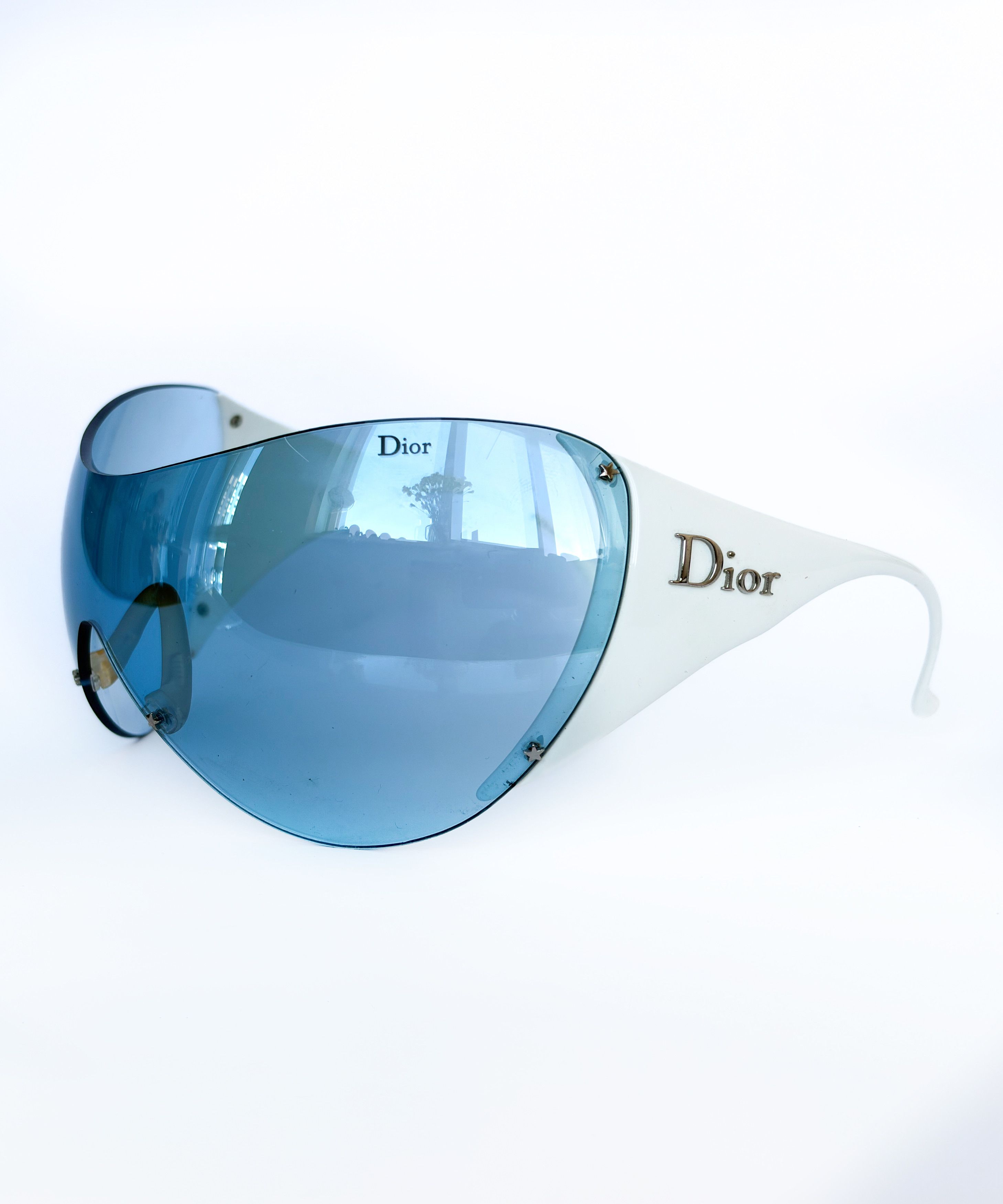Dior 🔴 DIOR Sunglasses Ski 1 White Blue Mask Shield GALLIANO Size ONE SIZE - 4 Thumbnail