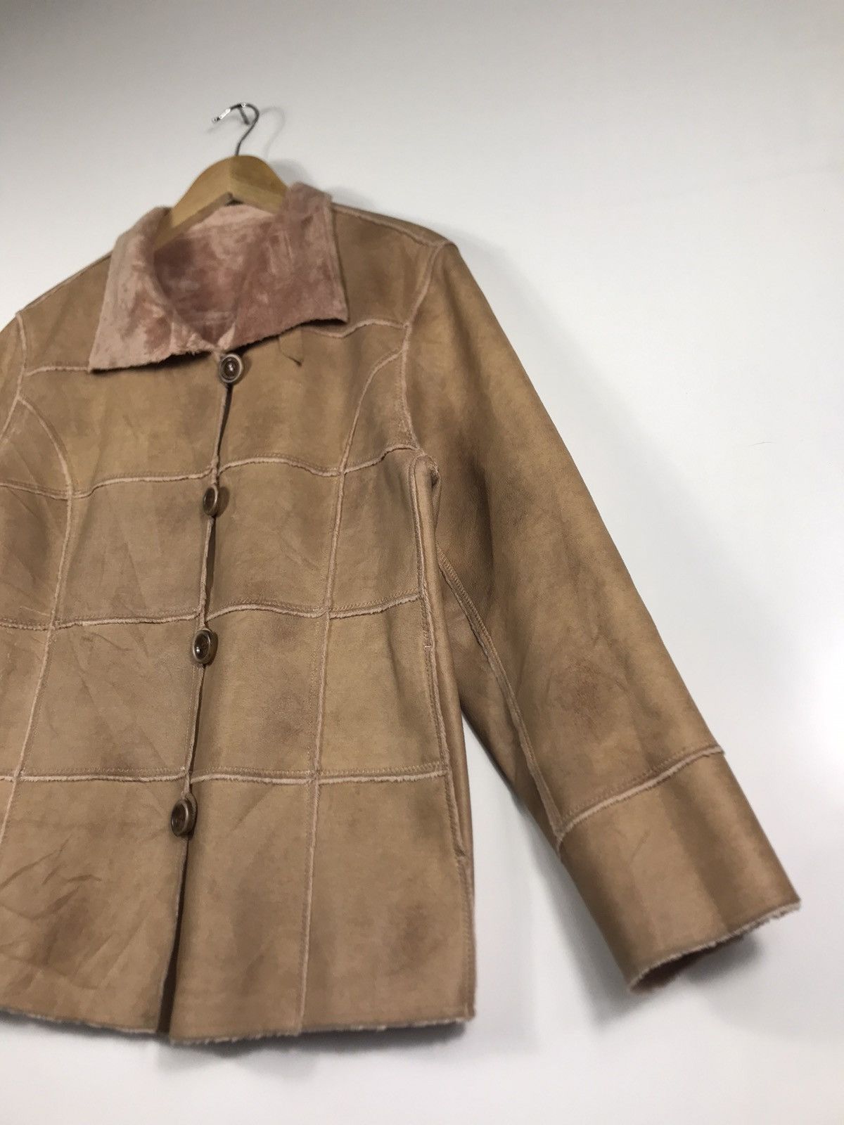 Japanese Brand ⚡️Vintage Frohlich Suede Leather Button Jacket Size M / US 6-8 / IT 42-44 - 3 Thumbnail