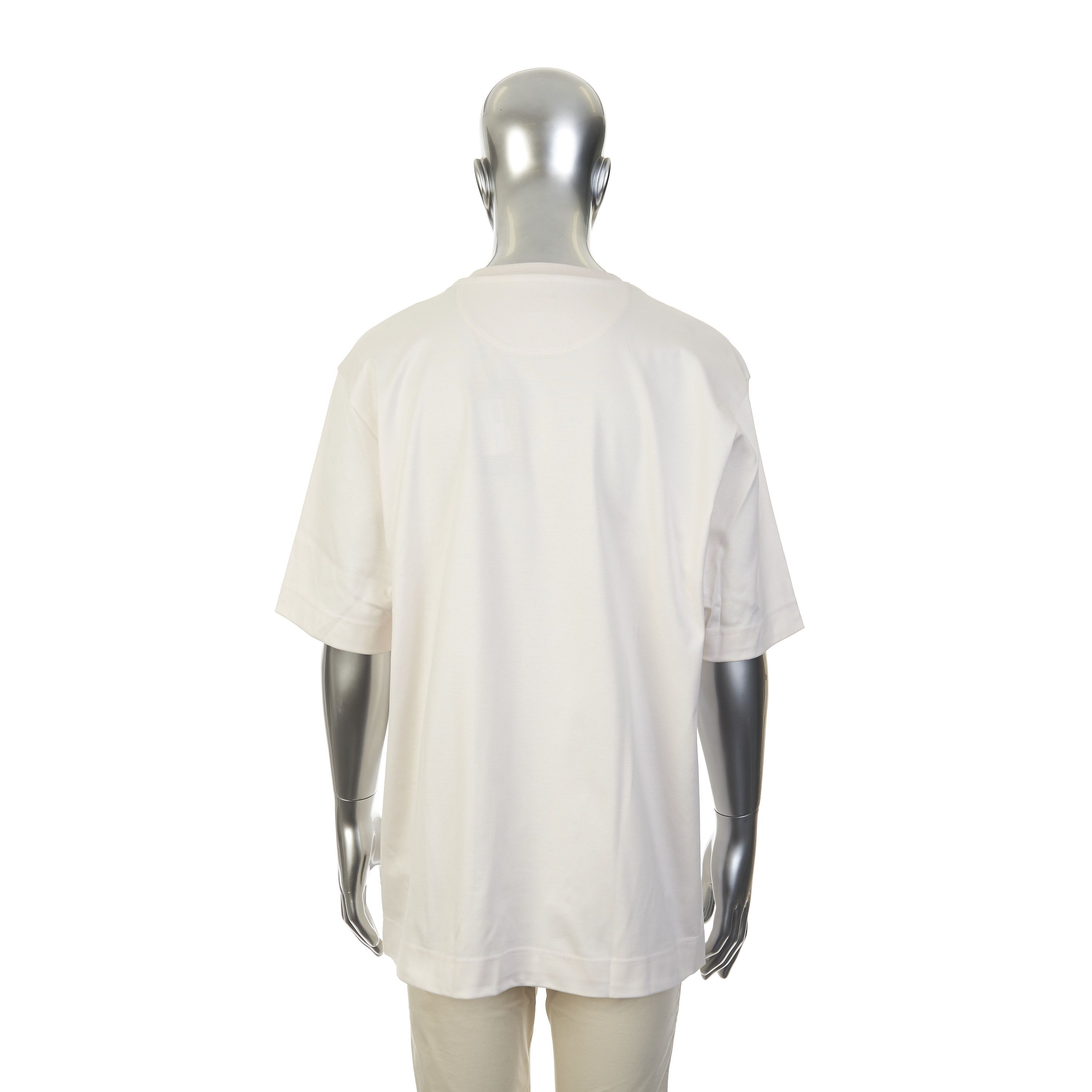 Fendi T-Shirt In Offwhite Cotton With Fendi Motif Embroidery Size US XXL / EU 58 / 5 - 6 Thumbnail