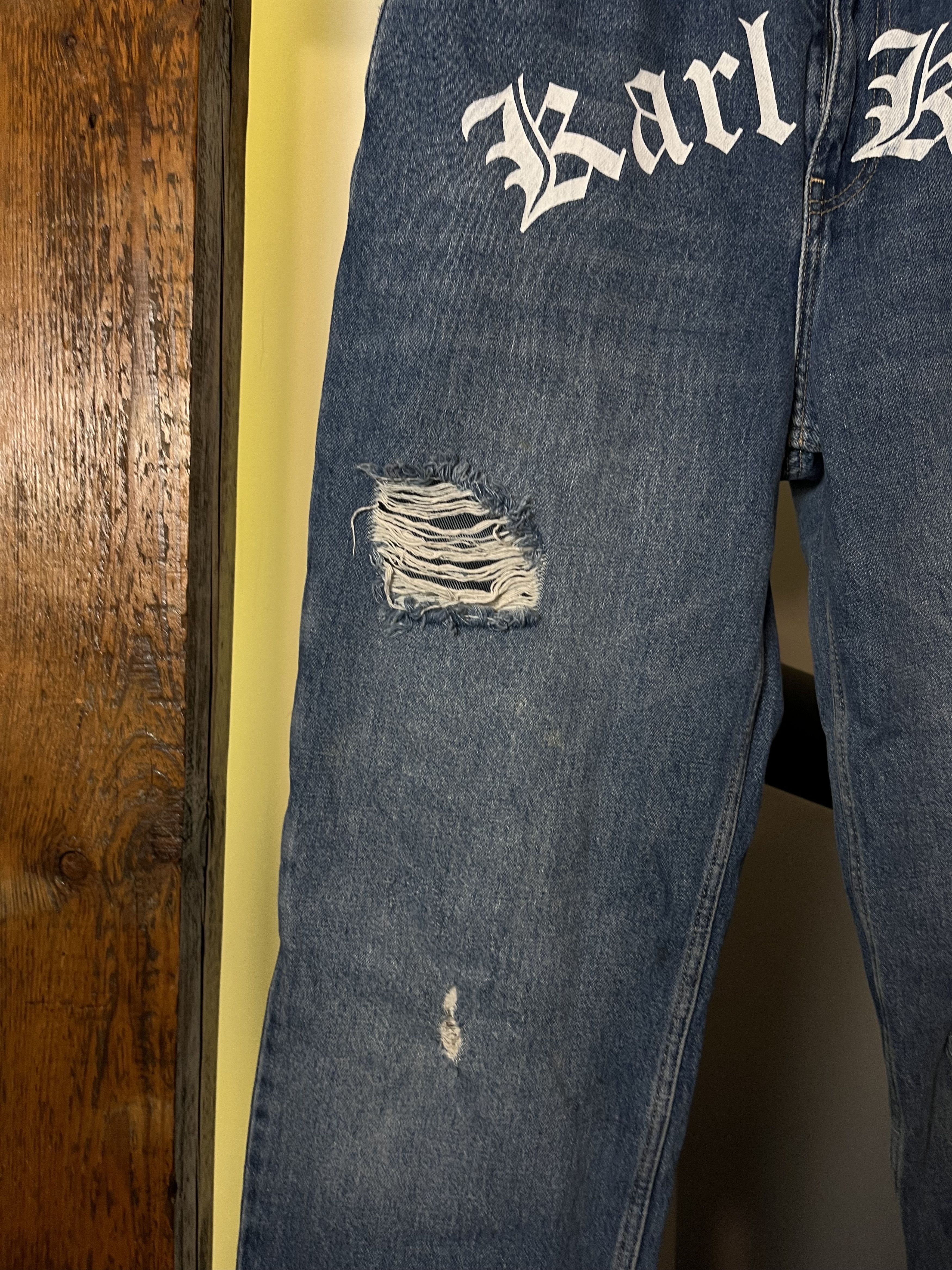 Karl Kani × Vintage Vintage Karl Kani Big Logo Rap Baggy Ripped Jeans Size US 30 / EU 46 - 4 Thumbnail