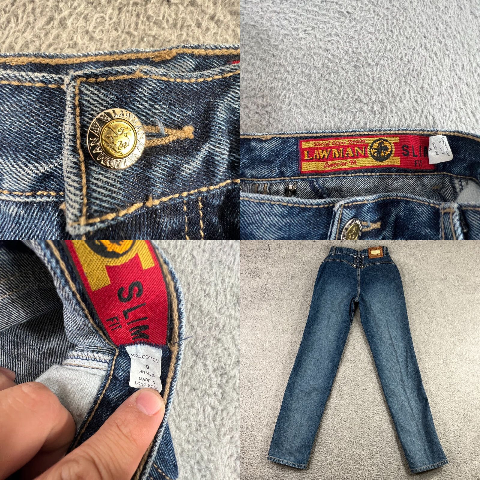 Denime VINTAGE Lawman Women's Jeans Slim Fit 11 High Rise Blue Denim Cowgirl Western Styles Size 32" / US 10 / IT 46 - 8 Thumbnail