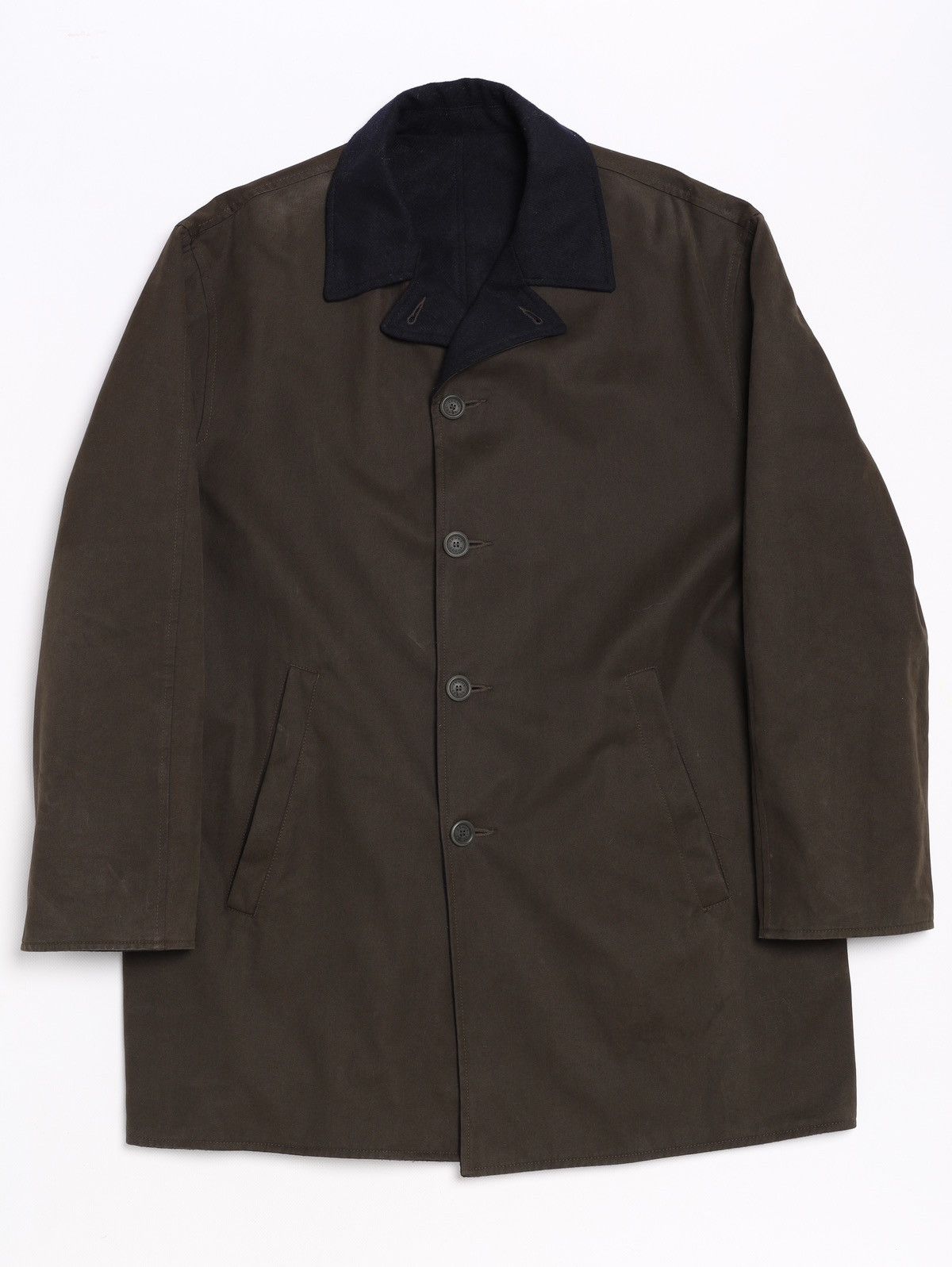 Ermenegildo Zegna Ermenegildo Zegna Reversible Wool Navy Cotton Brown Coat Size US M / EU 48-50 / 2 - 1 Thumbnail