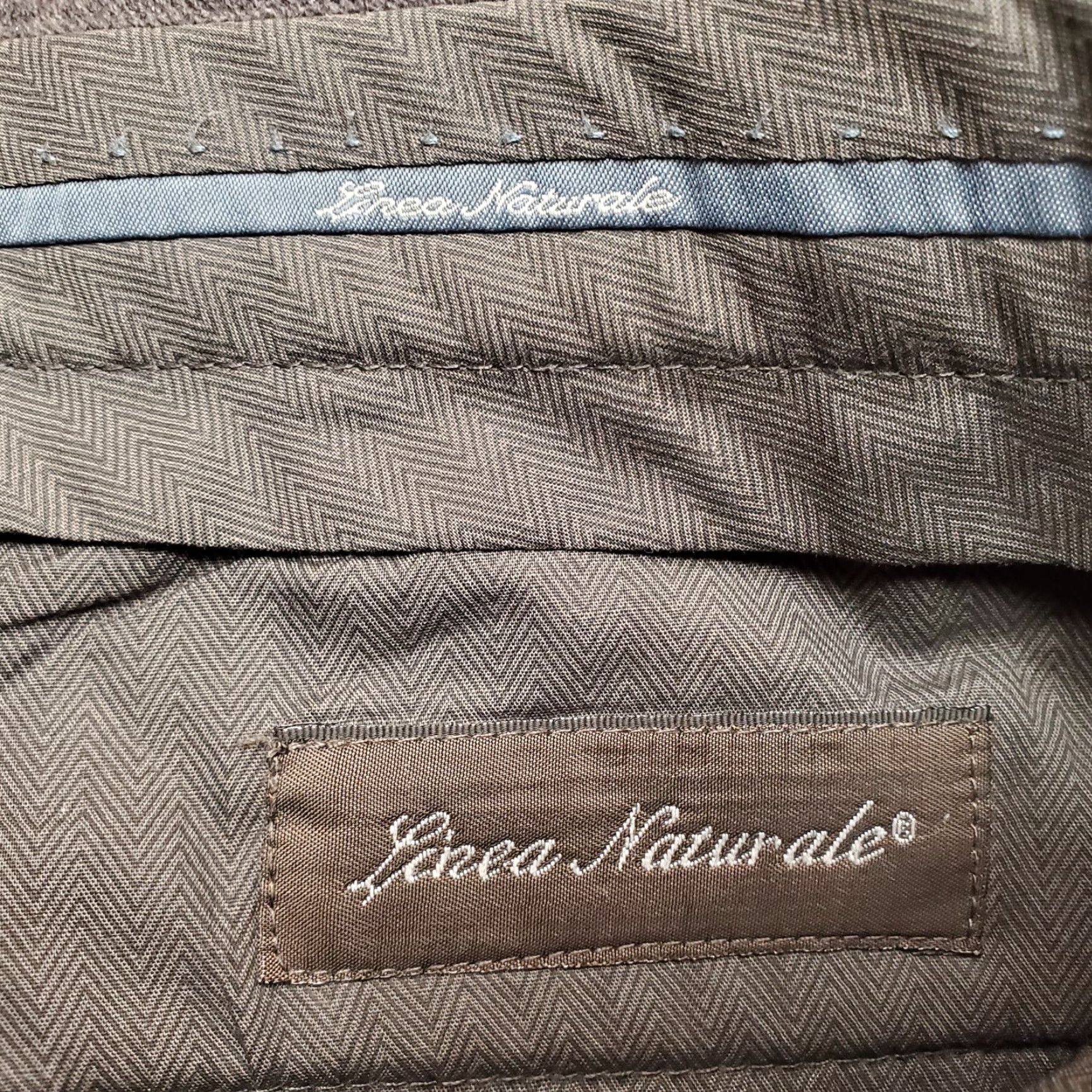 Vintage Linea Naturale Pants Mens 34x36 Brown Micro Poly Flat Front Chino Smart Casual Size US 34 / EU 50 - 4 Thumbnail