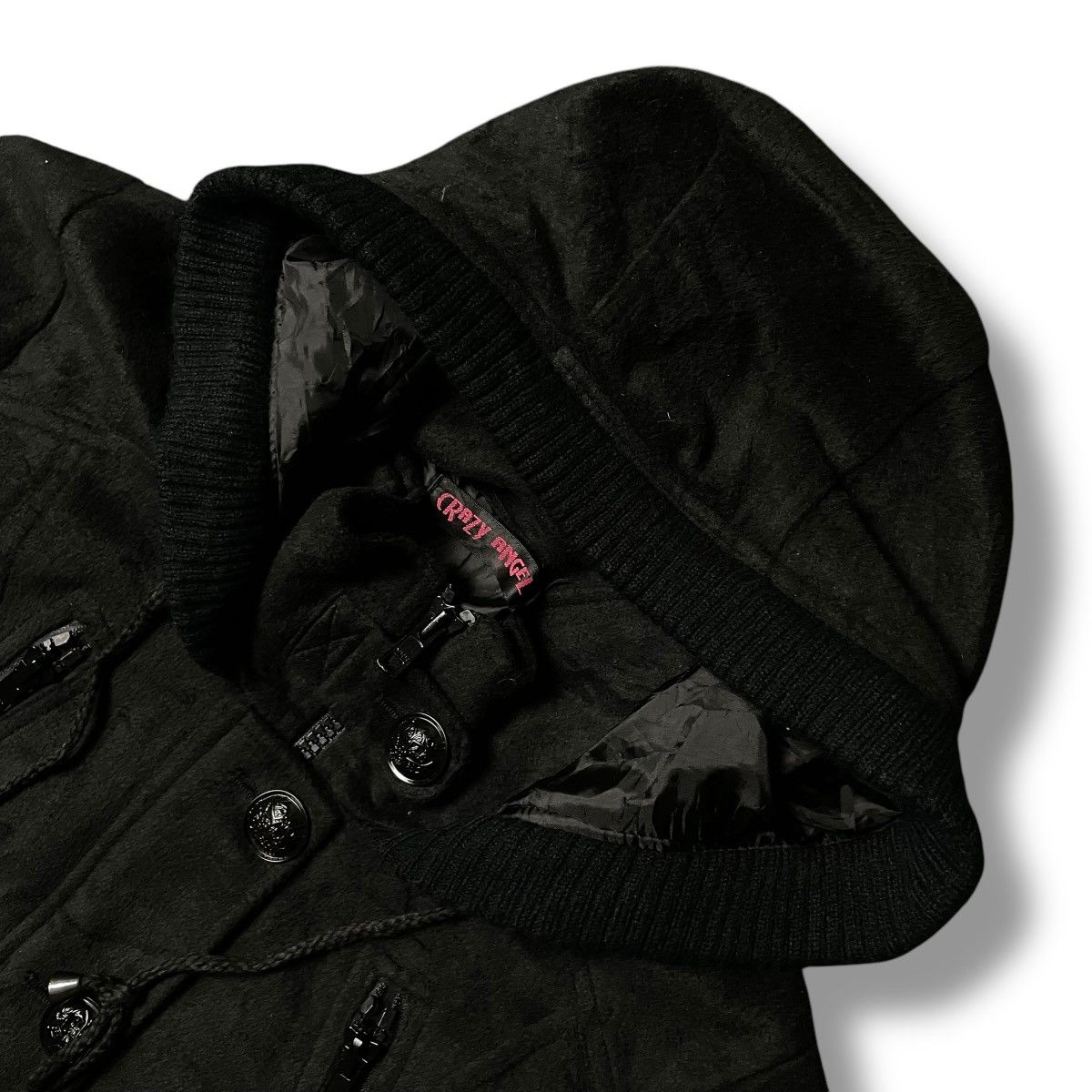 If Six Was Nine × Japanese Brand × Yasuyuki Ishii CRAZY ANGEL BUTTON UP ZIPPER PUNK GOTHIC WOOL HOODIE JACKET Size US XXL / EU 58 / 5 - 7 Thumbnail