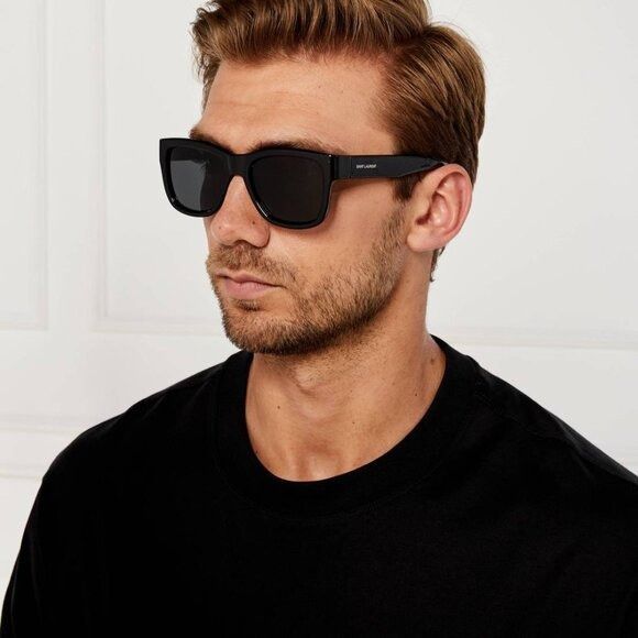 Saint Laurent Paris Saint Laurent SL674 003 Sunglasses Havana Square Frame, Grey Size ONE SIZE - 4 Thumbnail