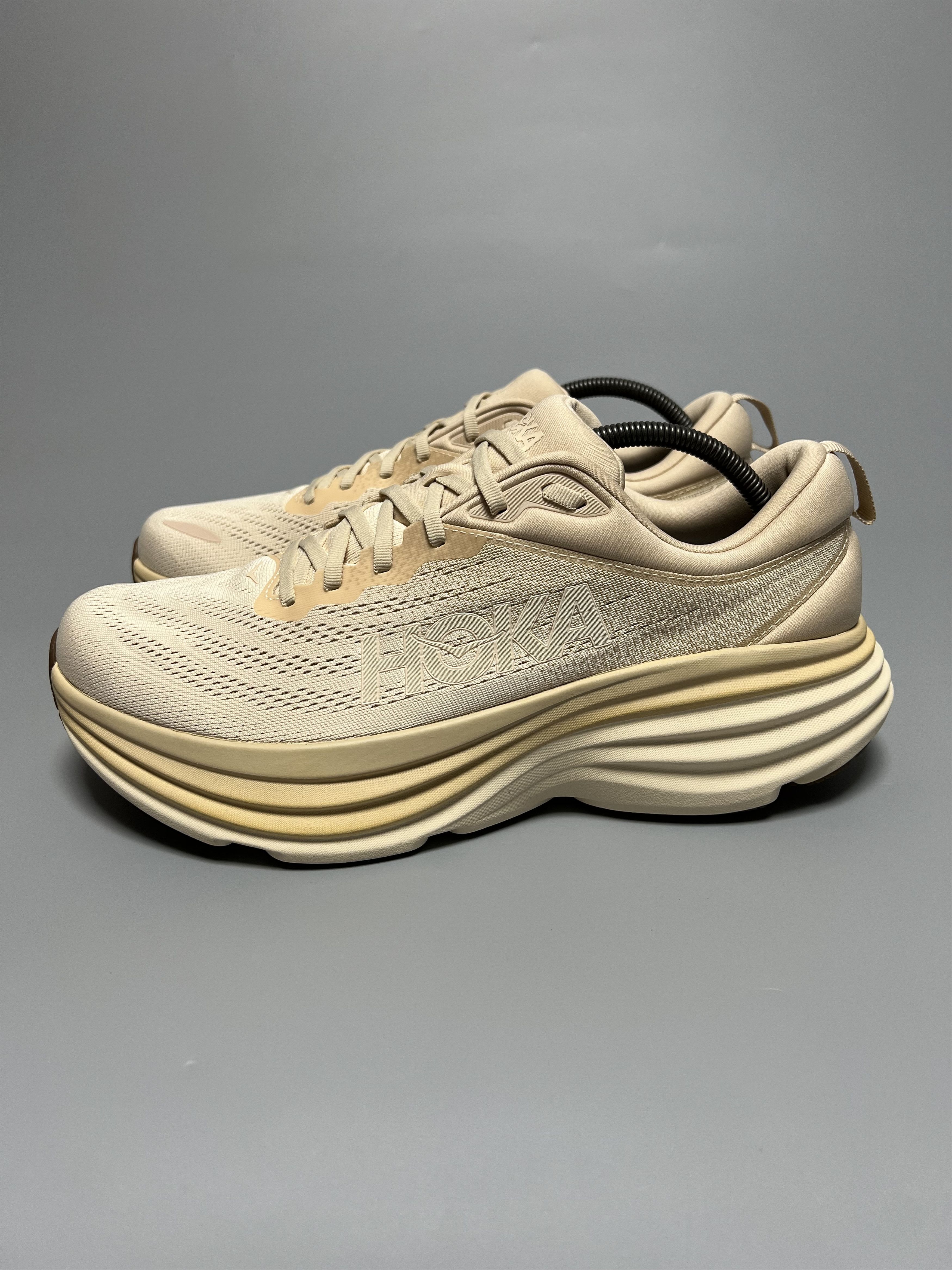 12D Hoka One One Bondi 8 Running Shoes 1123202-Shf in Beige, Men's