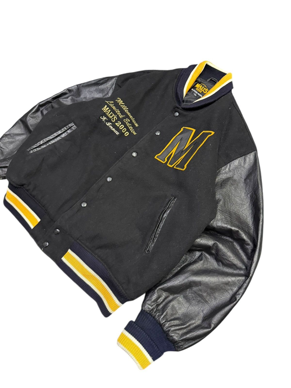Vintage Vintage 90s Limited Edition Malt Beer Leather Varsity Size US L / EU 52-54 / 3 - 2 Thumbnail
