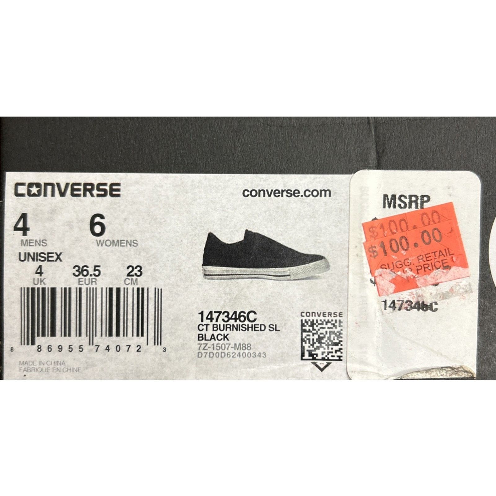 Converse Converse x John Varvatos Laceless Black- Men's 4/ Women's 6 Size US 6 / IT 36 - 8 Thumbnail