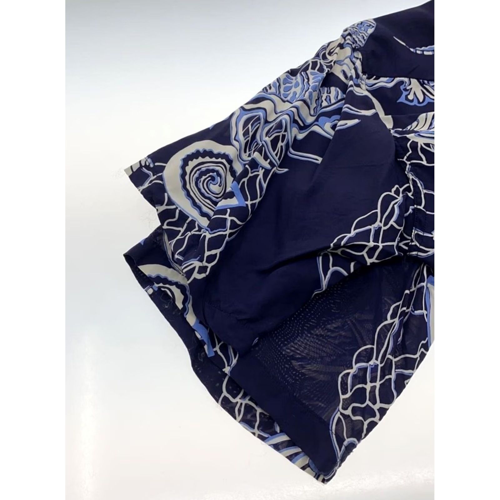 Sun Surf SUN SURF Aloha Shirt Size M Rayon Navy All-Over Print Net Seashells USED Men's Size US M / EU 48-50 / 2 - 4 Thumbnail