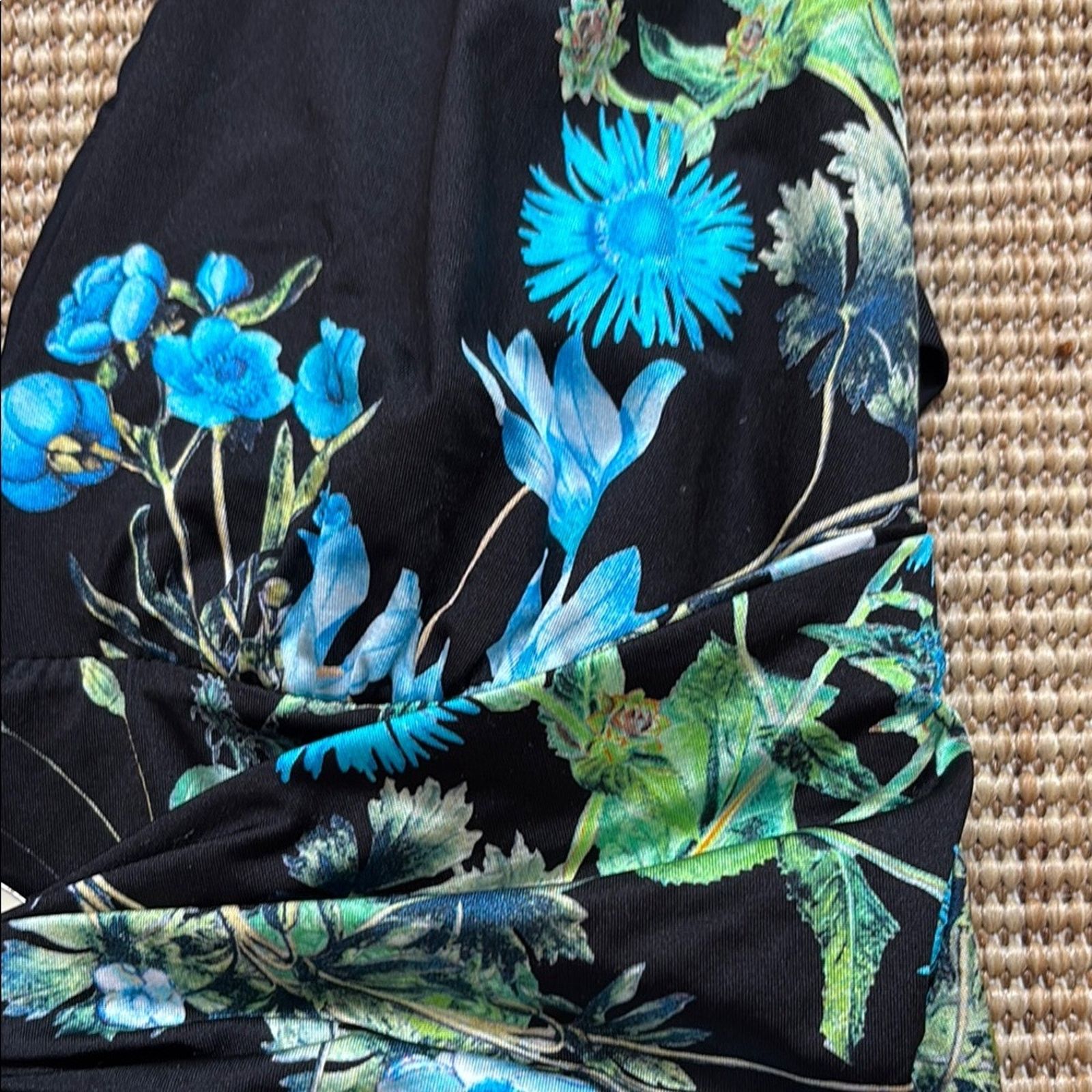 Blumarine NWT Blumarine Black and Blue One Piece Swimsuit Floral L Size ONE SIZE - 4 Thumbnail
