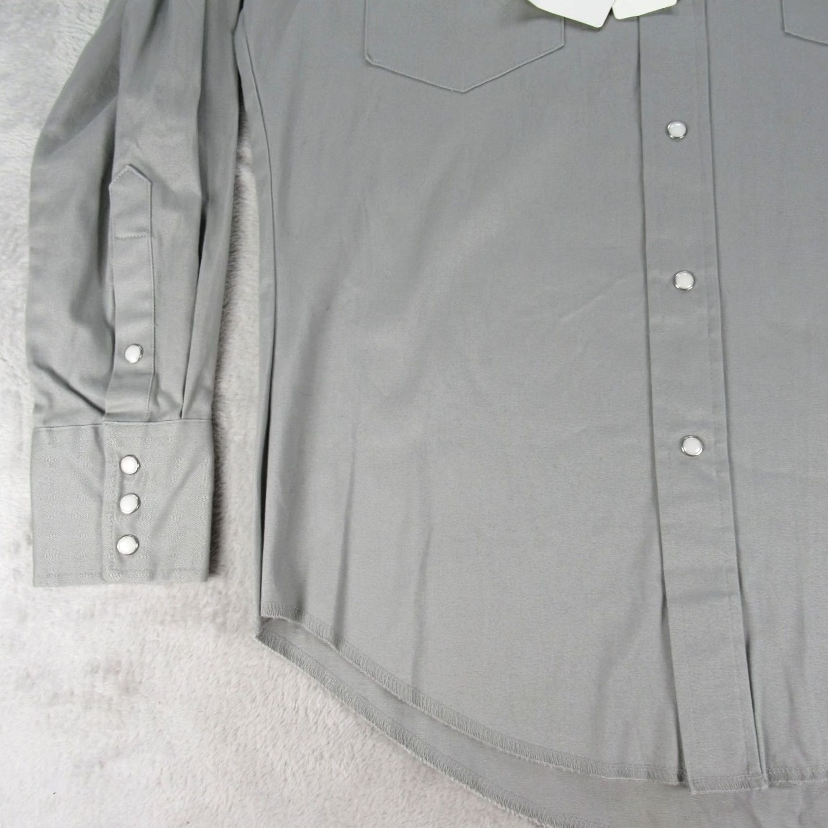 Wrangler Wrangler Shirt Mens Medium Gray Advanced Comfort Cowboy Cut Long Sleeve Button-Up Shirt Size US M / EU 48-50 / 2 - 4 Thumbnail