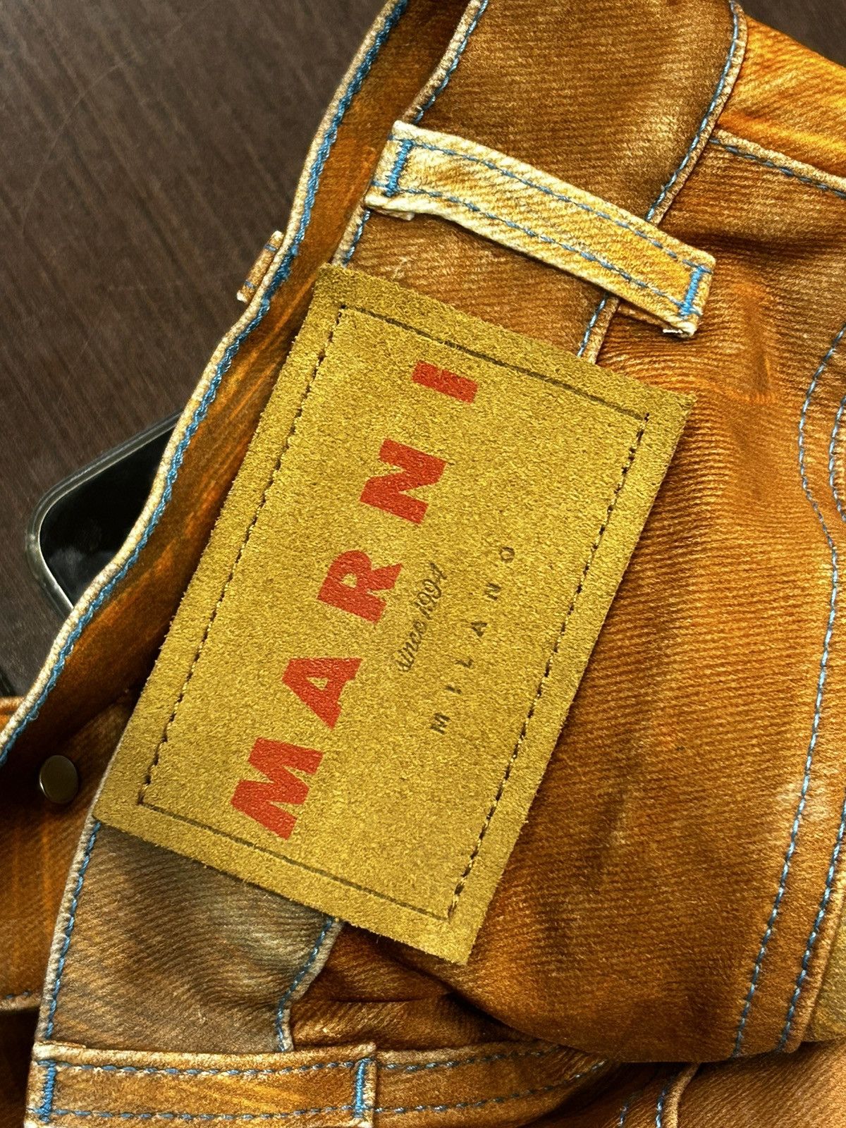 Marni Marni Flocked Rainbow Painted Flared Denim Jeans Size US 31 - 9 Thumbnail