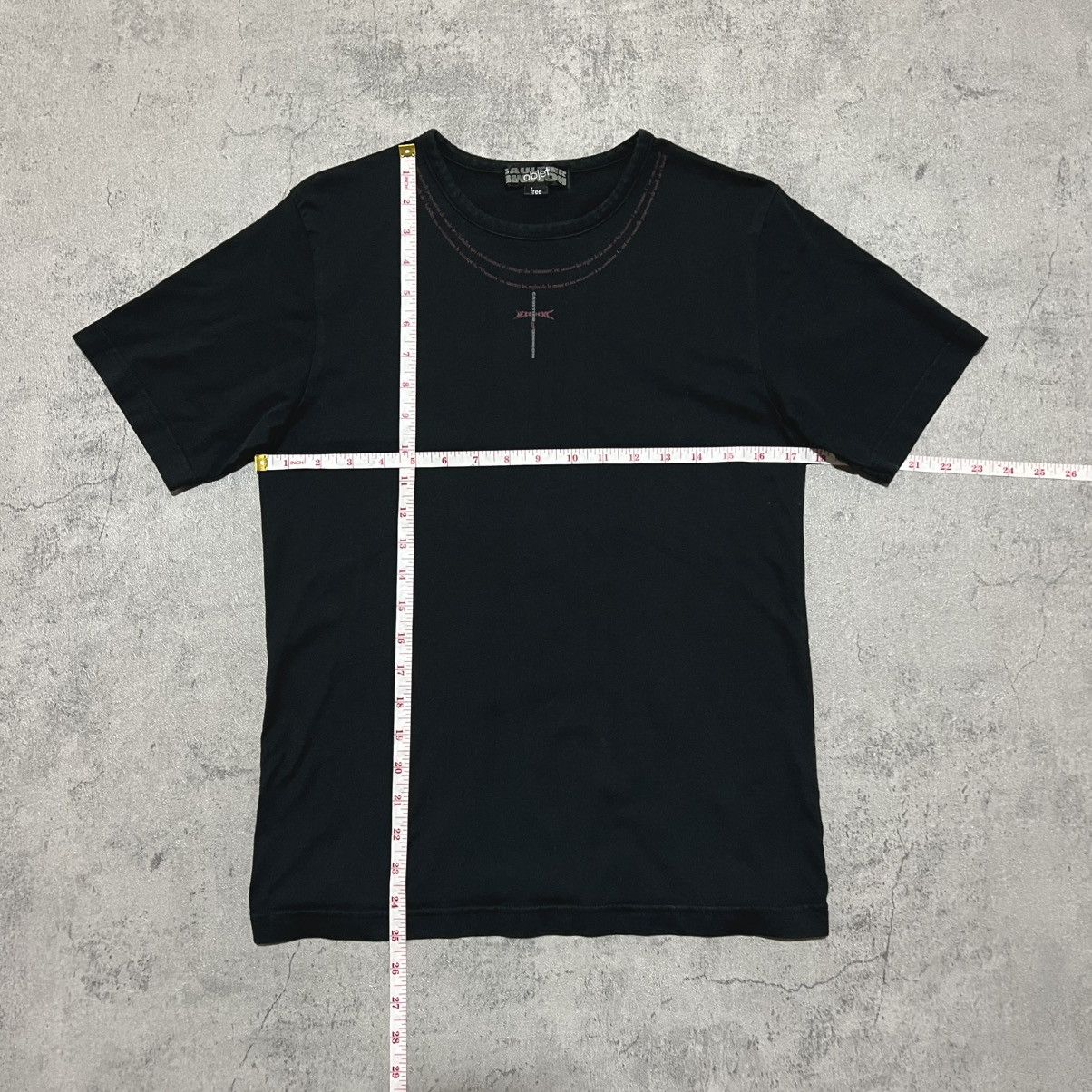 Gaultier Homme Objet Gaultier Homme Objet French Script Cross Necklace T-Shirt Size US S / EU 44-46 / 1 - 7 Thumbnail