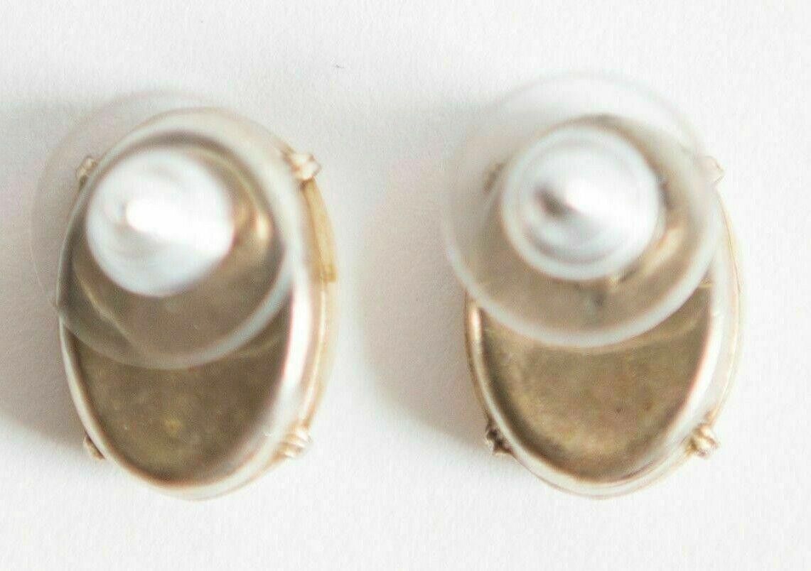Designer Sterling Silver Shell Cameo Earrings Size ONE SIZE - 4 Thumbnail