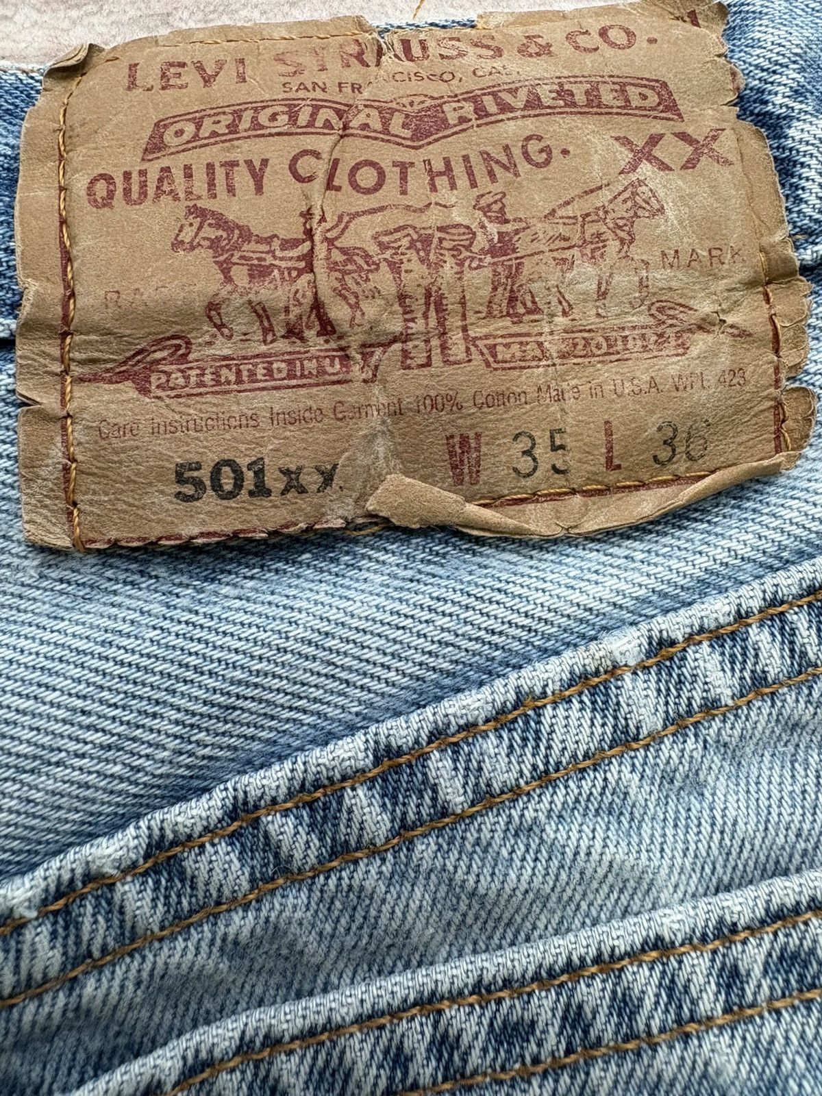 Levi's Vintage Clothing Levis 501XX Distressed Jeans Size US 32 / EU 48 - 12 Thumbnail