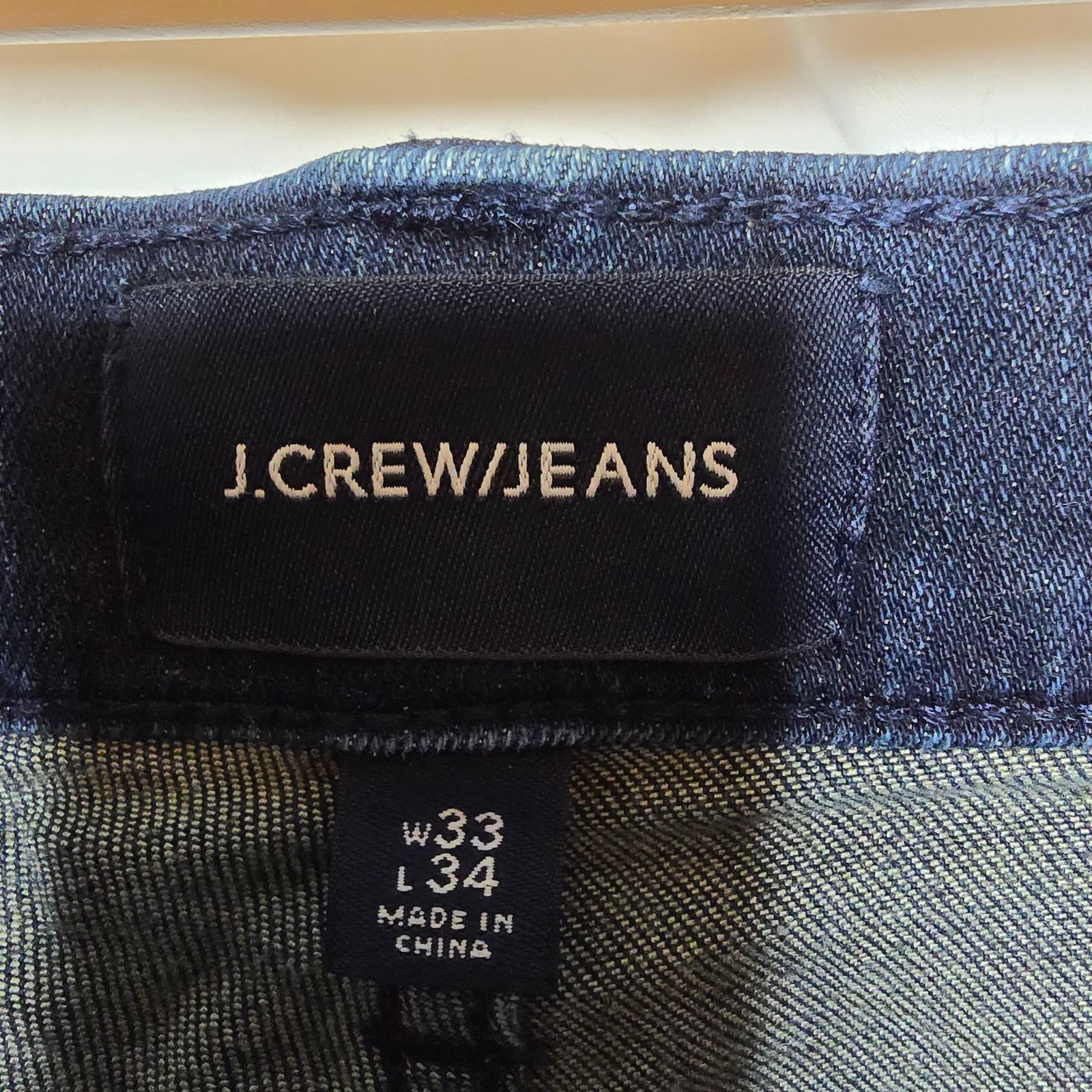 J.Crew J. Crew Dark Wash Slim Fit Stretch Blue Denim Jeans W33 L34 Size US 33 - 3 Thumbnail