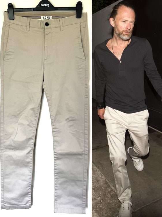 Acne Studios Acne Studios Roc Satin Cream Ivory Cream Chinos Thom Yorke Size US 30 / EU 46 - 1 Thumbnail