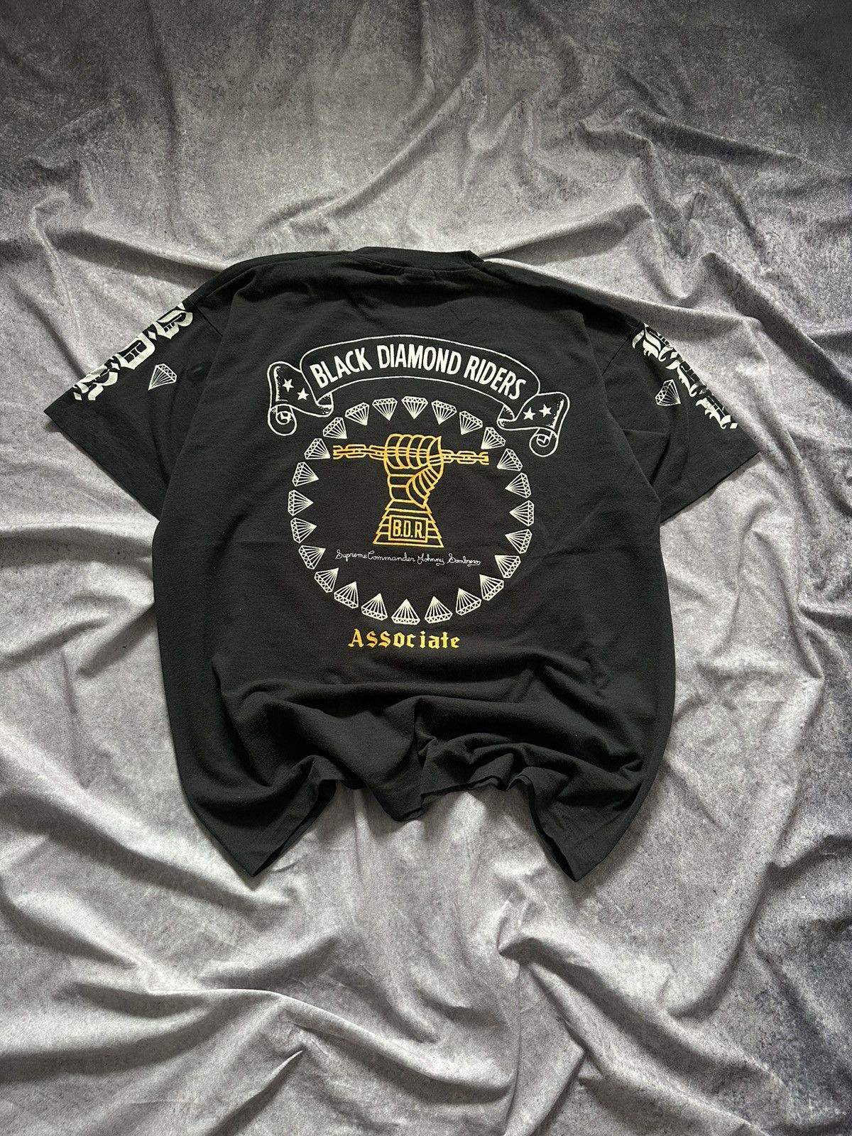 Fruit Of The Loom 90s Black Diamond Riders Johny Sombrero Vintage Black Tee Size US XL / EU 56 / 4 - 12 Thumbnail