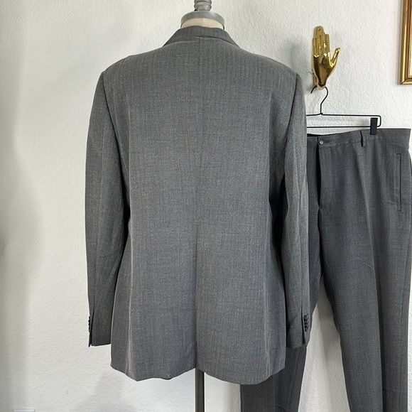 Giorgio Armani Giorgio Armani Marled Virgin Wool 2 Pc 2 Button Suit Size 50L - 5 Thumbnail