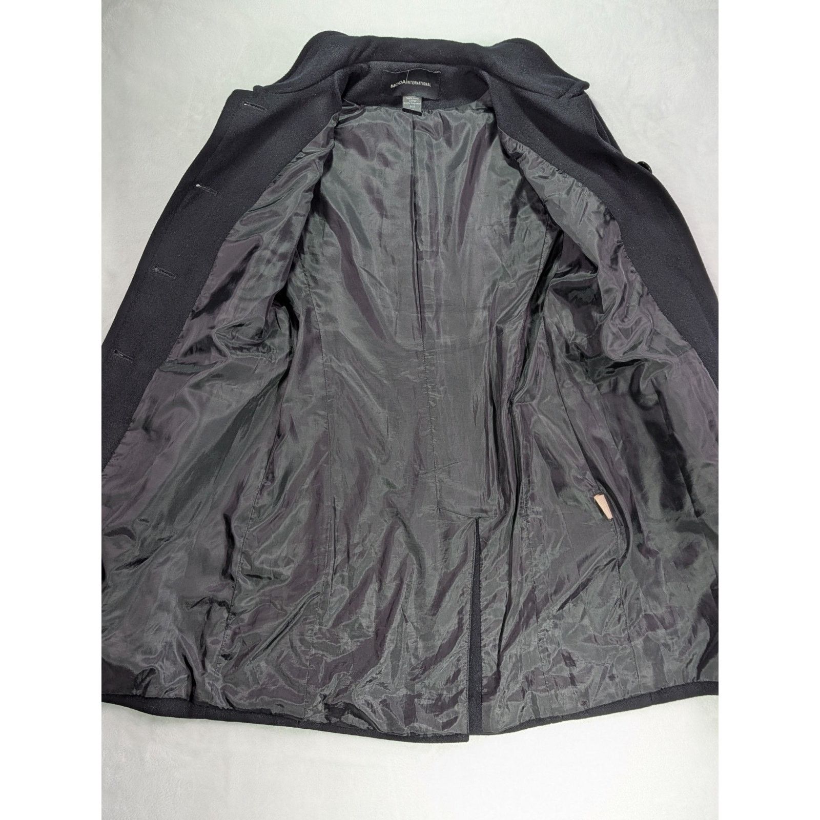 Other × Victoria's Secret VTG 90s Size 4P Black 100% Wool Mid-Length Pea Coat Size S / US 4 / IT 40 - 6 Thumbnail