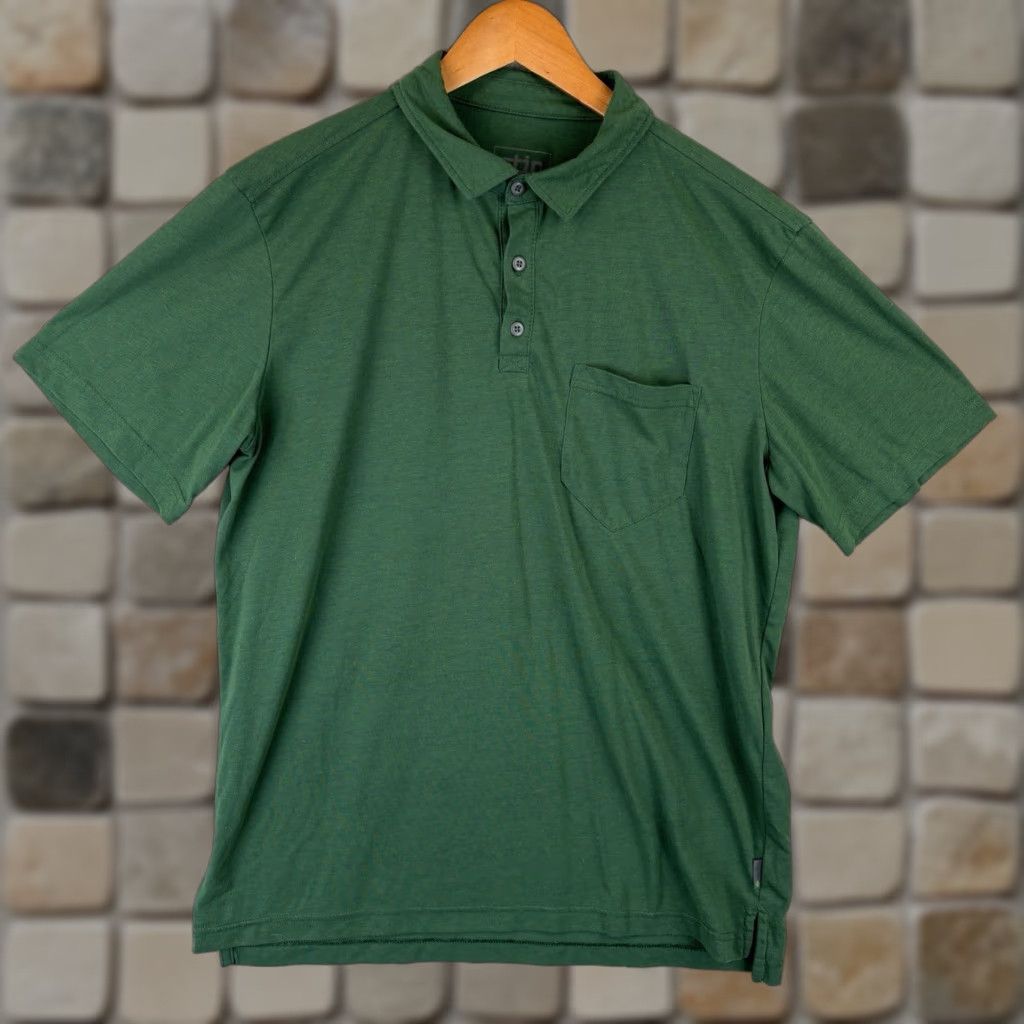 Vintage Stio Polo Shirt Mens L Green Pocket Jersey Golf Casual Stretch Outdoor Size US L / EU 52-54 / 3 - 1 Thumbnail