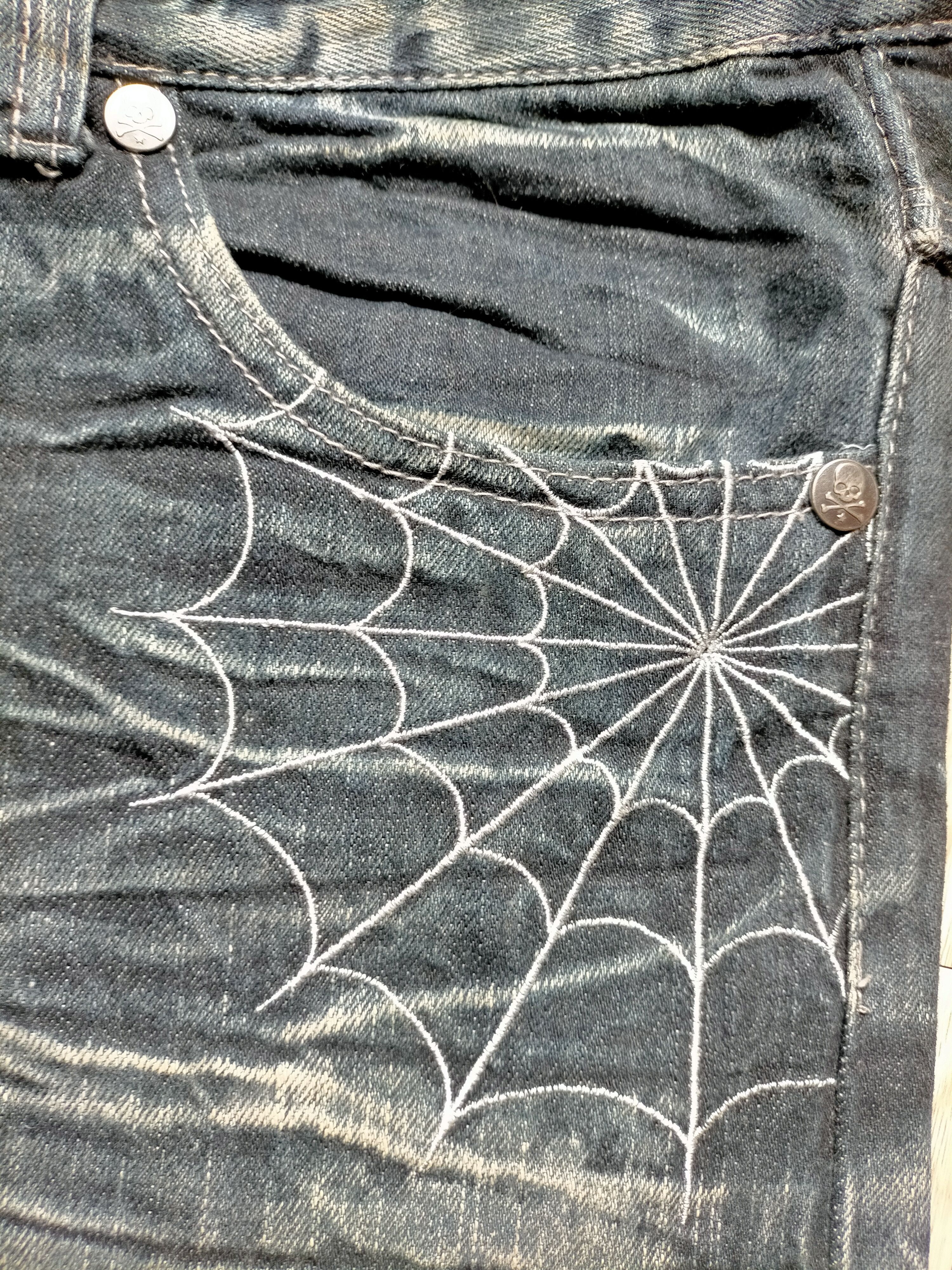 If Six Was Nine Flare Jeans Wild Life Embroidered Spider Boot cut denim Size US 33 - 21 Thumbnail