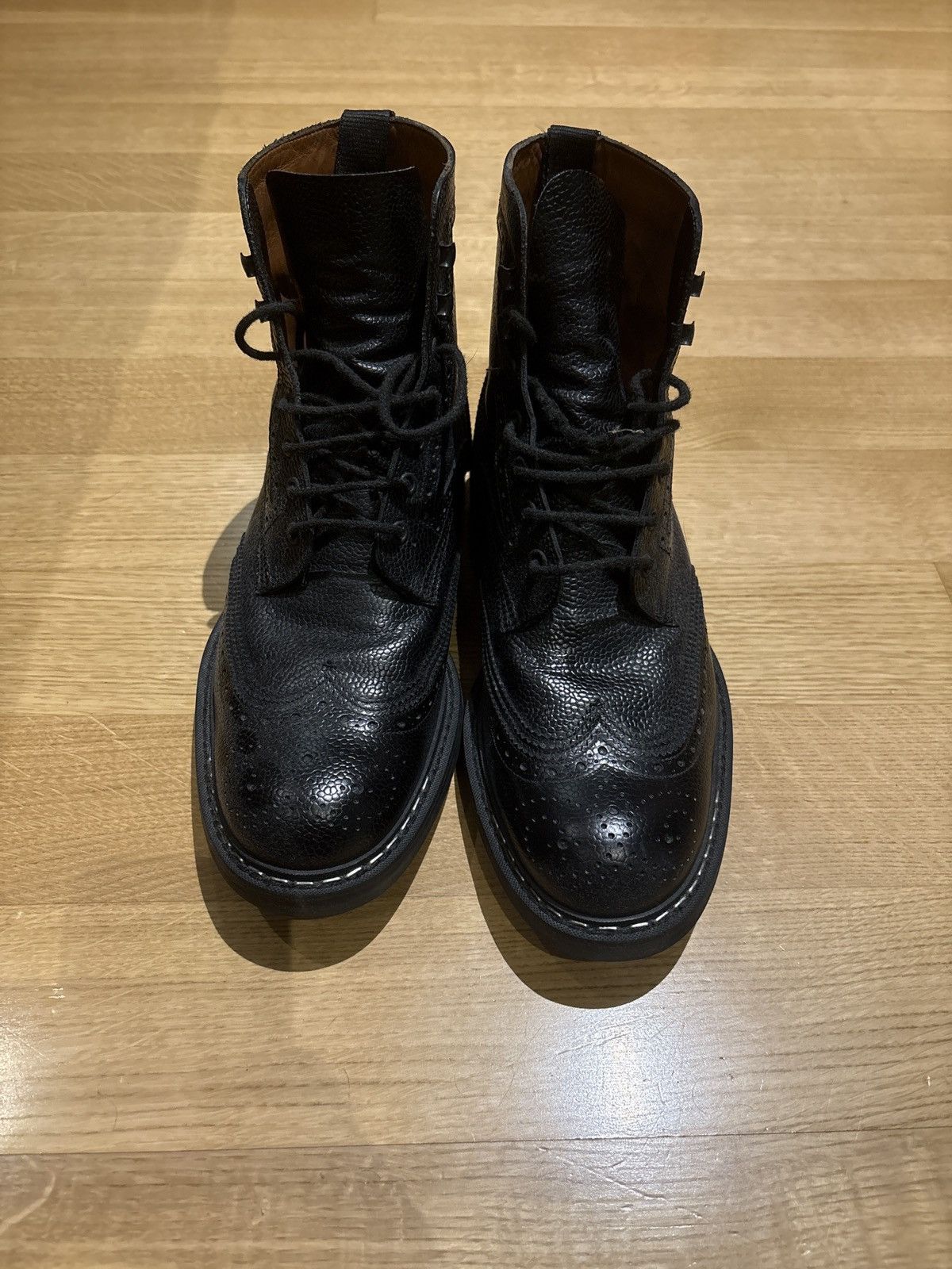 Givenchy Givenchy Lace-Up Leather Wingtip Boots Black Pebbled Leather Size US 10 / EU 43 - 2 Thumbnail
