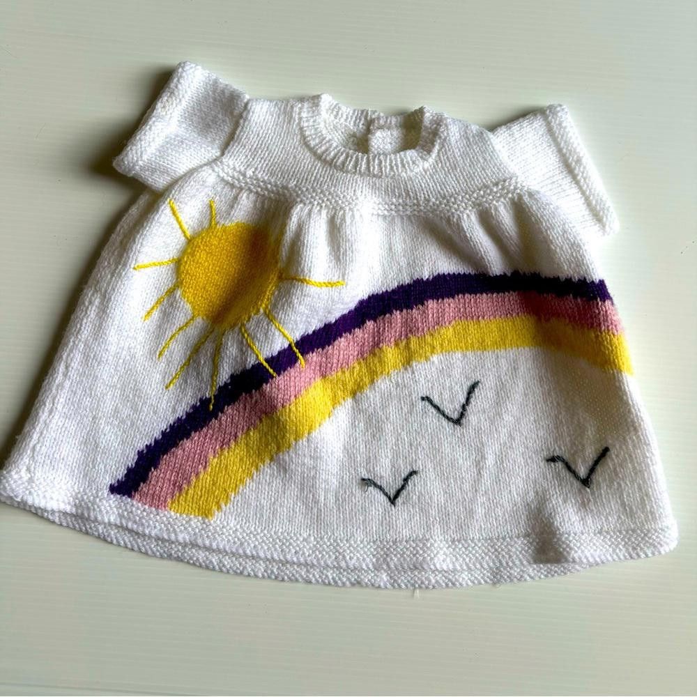 Designer Vintage Handmade Knitted Dress Size US XXS / EU 40 - 1 Thumbnail
