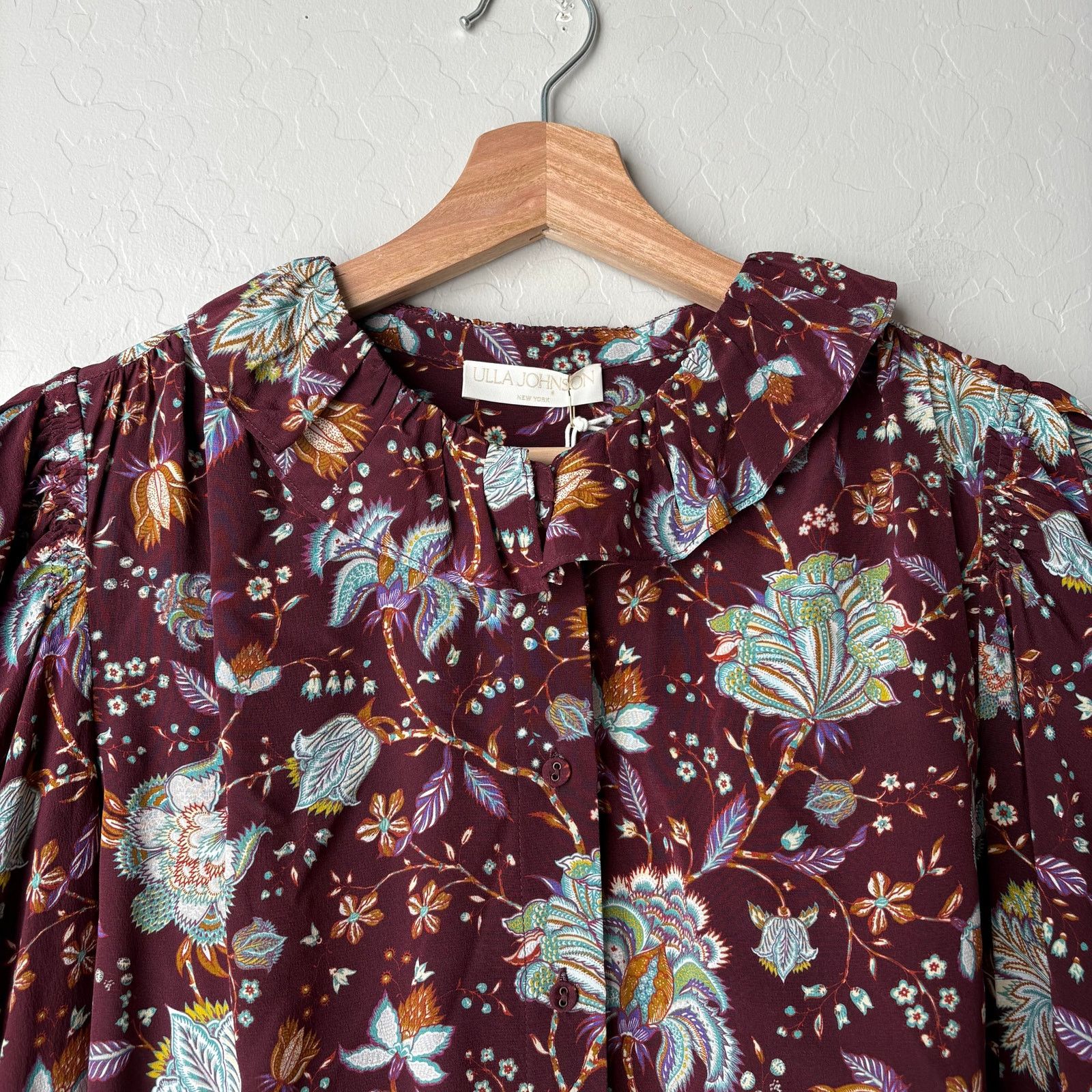 Ulla Johnson Ulla Johnson Dara Floral Ruffle Neck Long Sleeve Top Size 8 Size M / US 6-8 / IT 42-44 - 4 Thumbnail