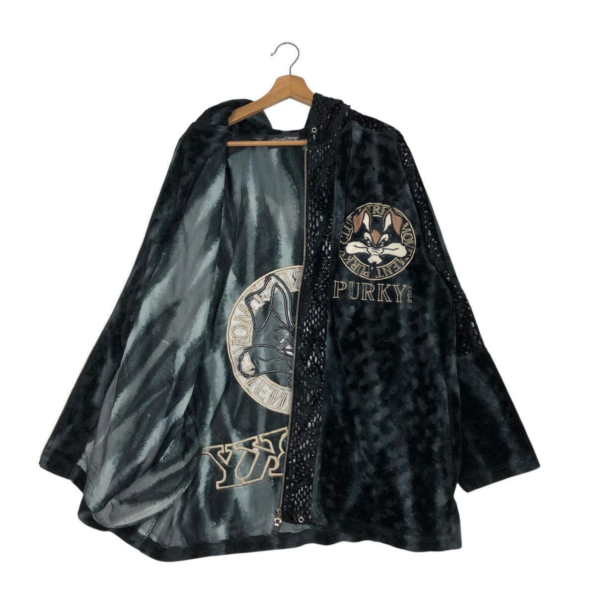 Cartoon Network 🔥VINTAGE OVERSIZE JACKET CARTOON PURKY RICH BLACK BIG LOGO Size US M / EU 48-50 / 2 - 14 Thumbnail