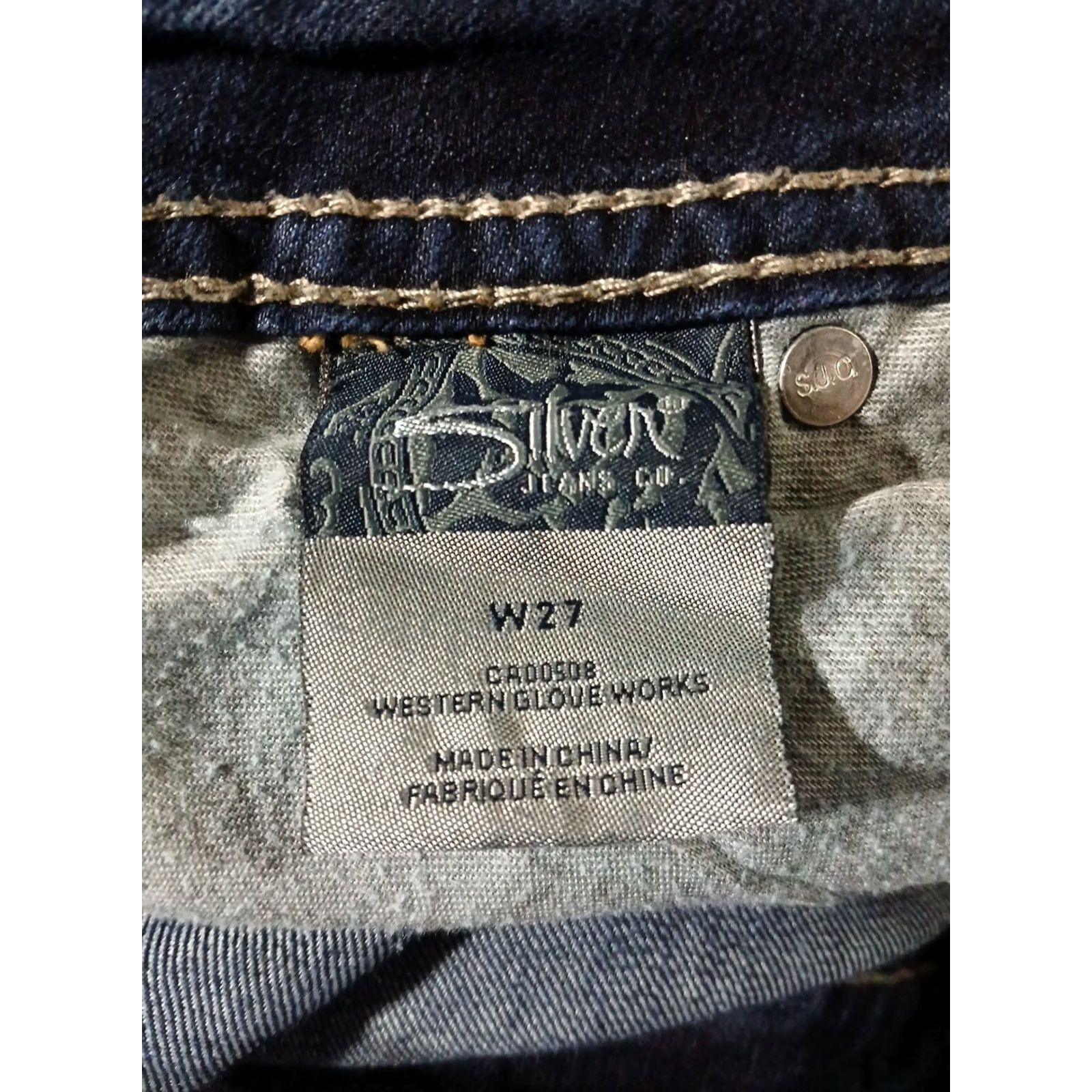 Silver Jeans Co. Silver Jeans Suki Capri Jeans W27 Dark Wash Stretch Denim Mid Rise Cropped Blue 5-Pocket Zip Button Womens Regular Size 27" / US 4 / IT 40 - 6 Thumbnail