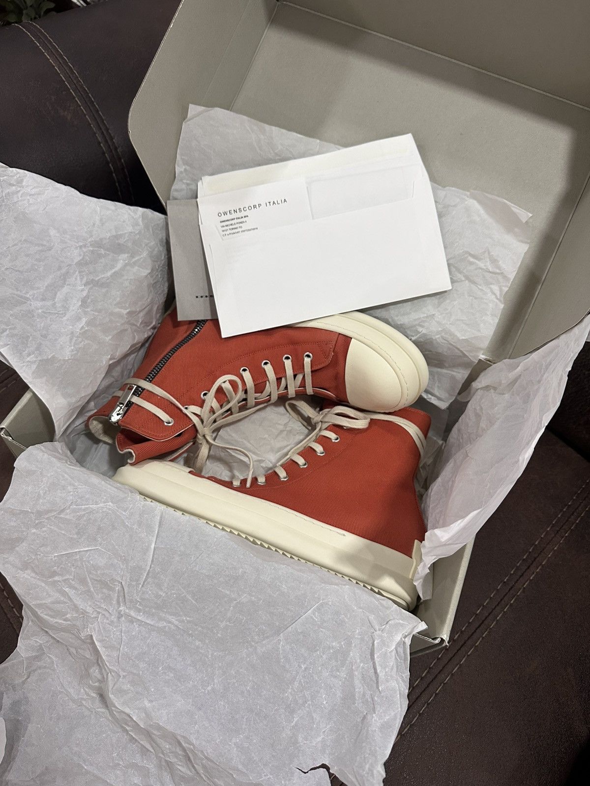 Rick Owens Drkshdw Rick Owens DRKSHDW Fogachine High Ramone Orange Milk Size 41 Size US 8 / EU 41 - 18 Thumbnail