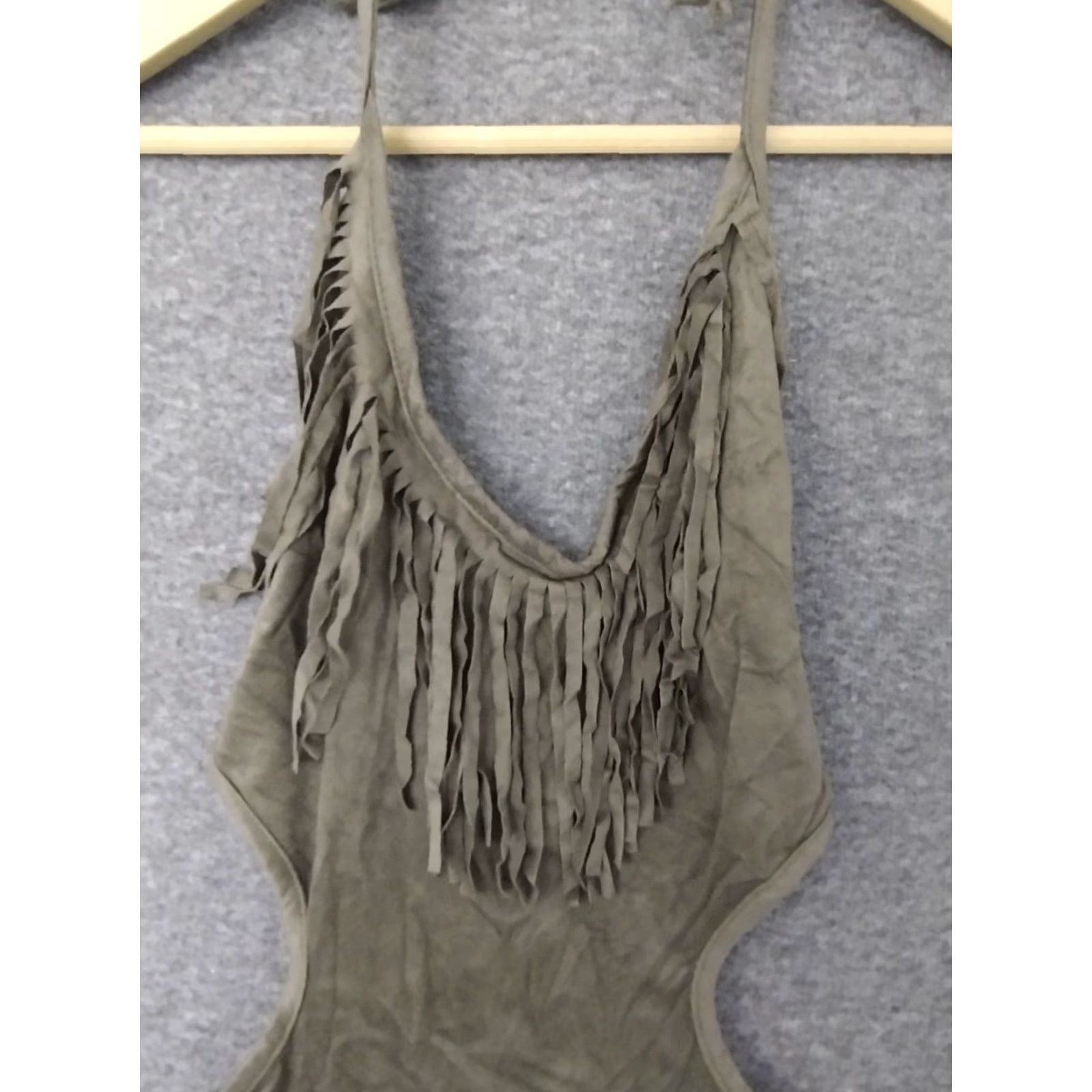 Olive Codigo Fringe Bodysuit Women Olive Gray M Size M / US 6-8 / IT 42-44 - 3 Thumbnail