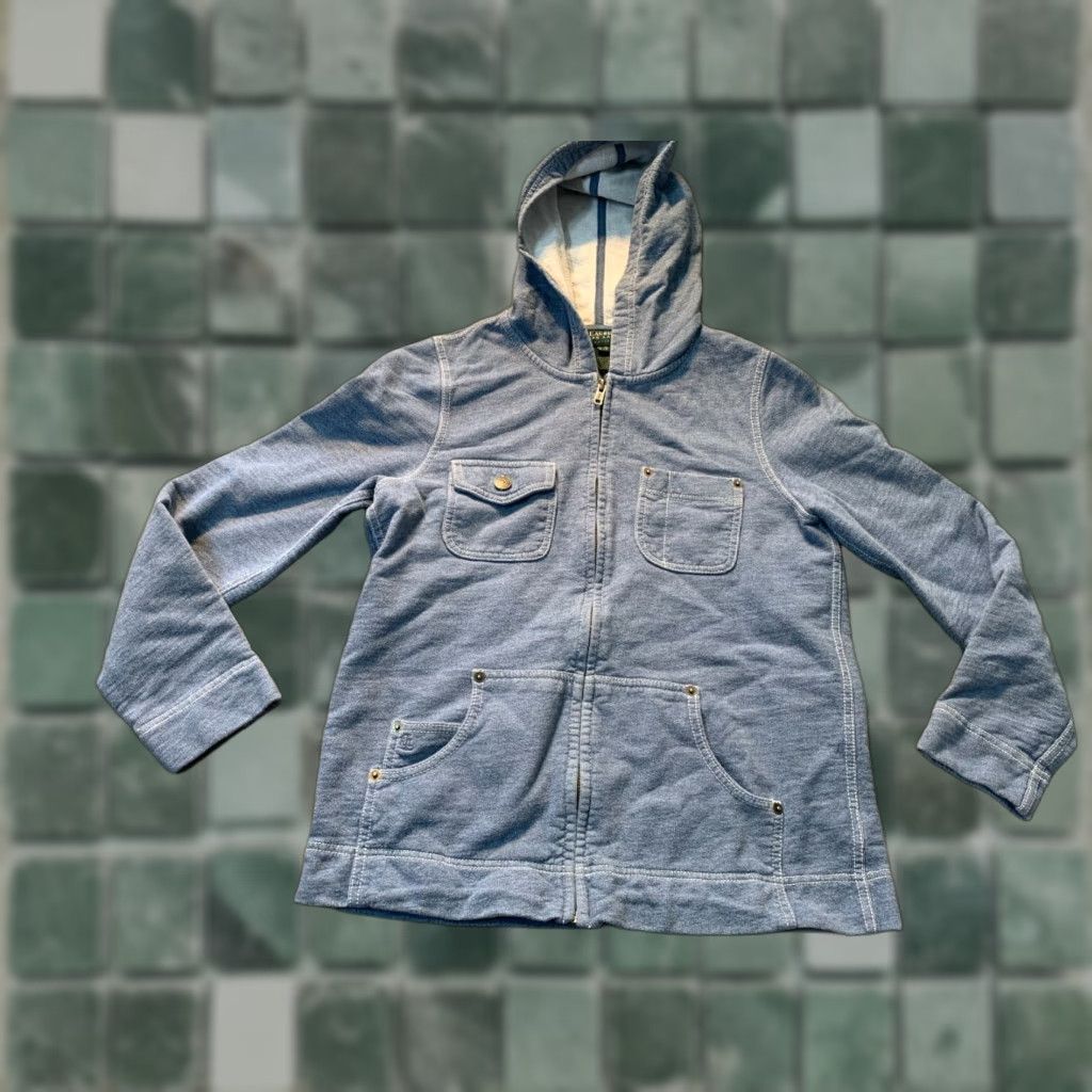 Ralph Lauren VINTAGE Lauren Ralph Lauren Hooded Jacket Womens PP Zip Blue Long Sleeve pockets Size XXS / US 00 / IT 34 - 1 Thumbnail