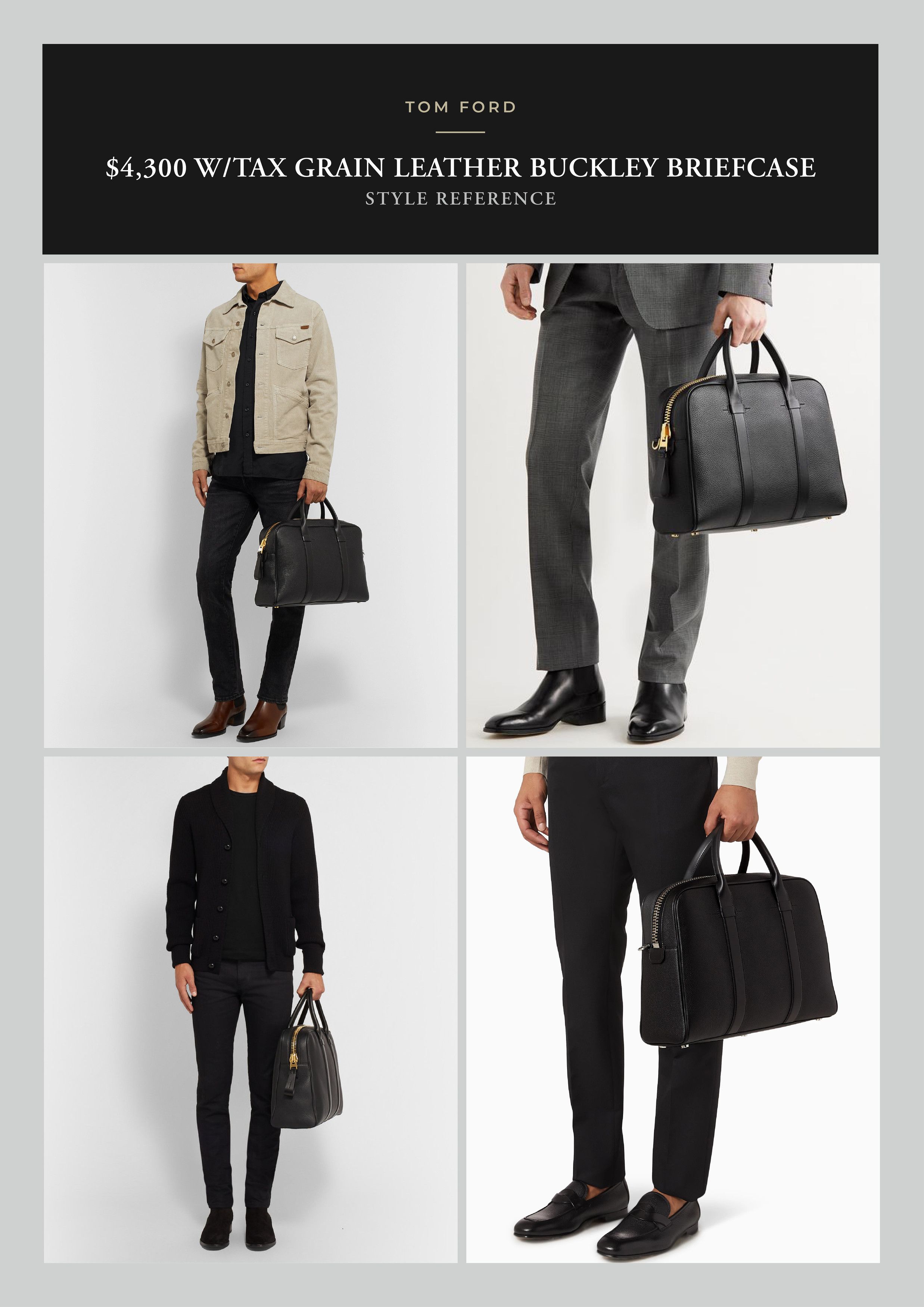 Coveted $4,350 w/tax Signature Buckley Leather Briefcase