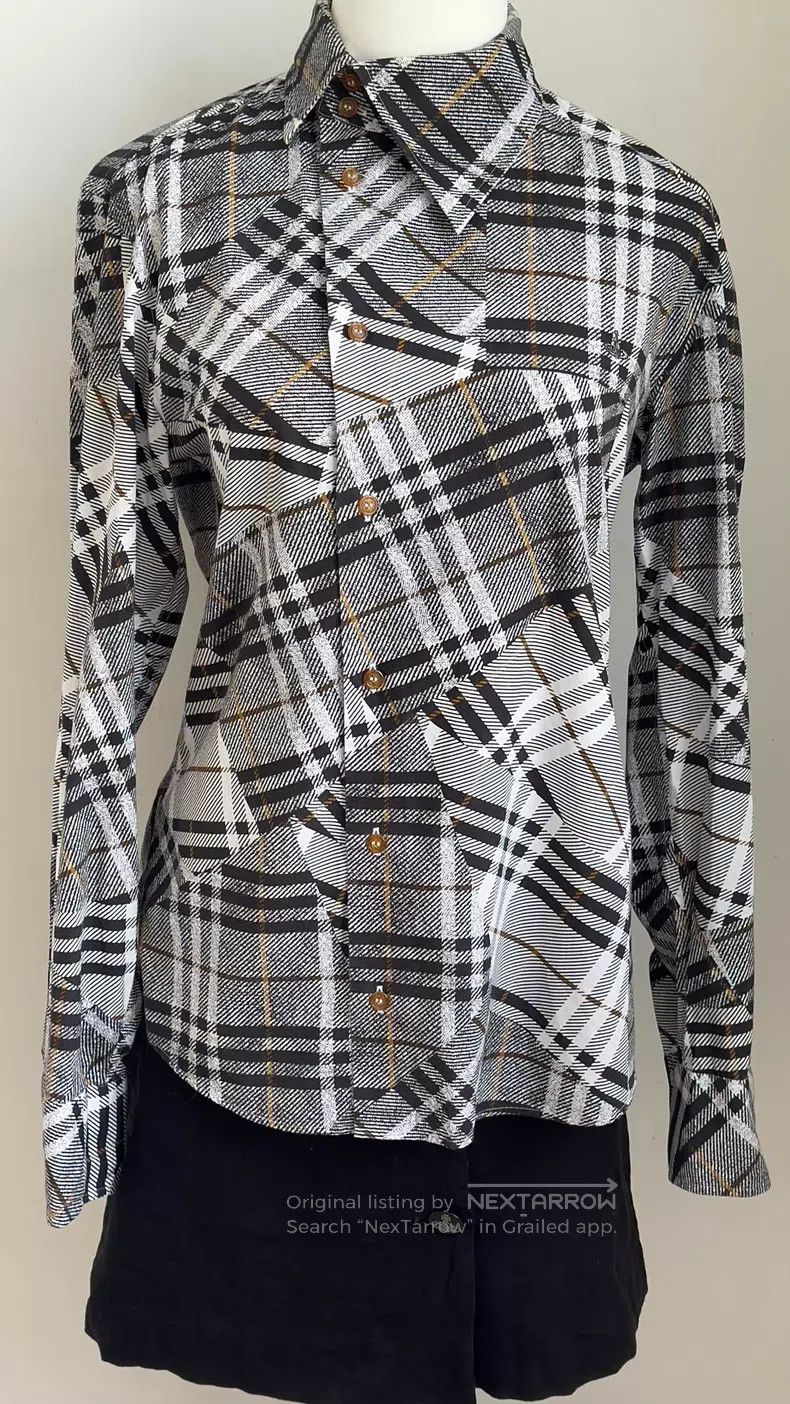 Vivienne Westwood Vivienne Westwood Wild Plaid Shirt with Asymmetric Collar Size L / US 10 / IT 46 - 3 Thumbnail