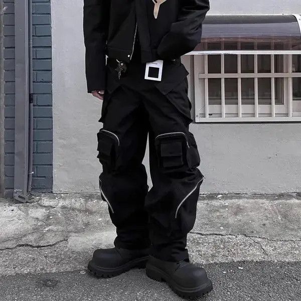 Designer × Vintage Wide Cargo Pants High Street with Poker Straight Baggy Y2K Size US 32 / EU 48 - 1 Thumbnail