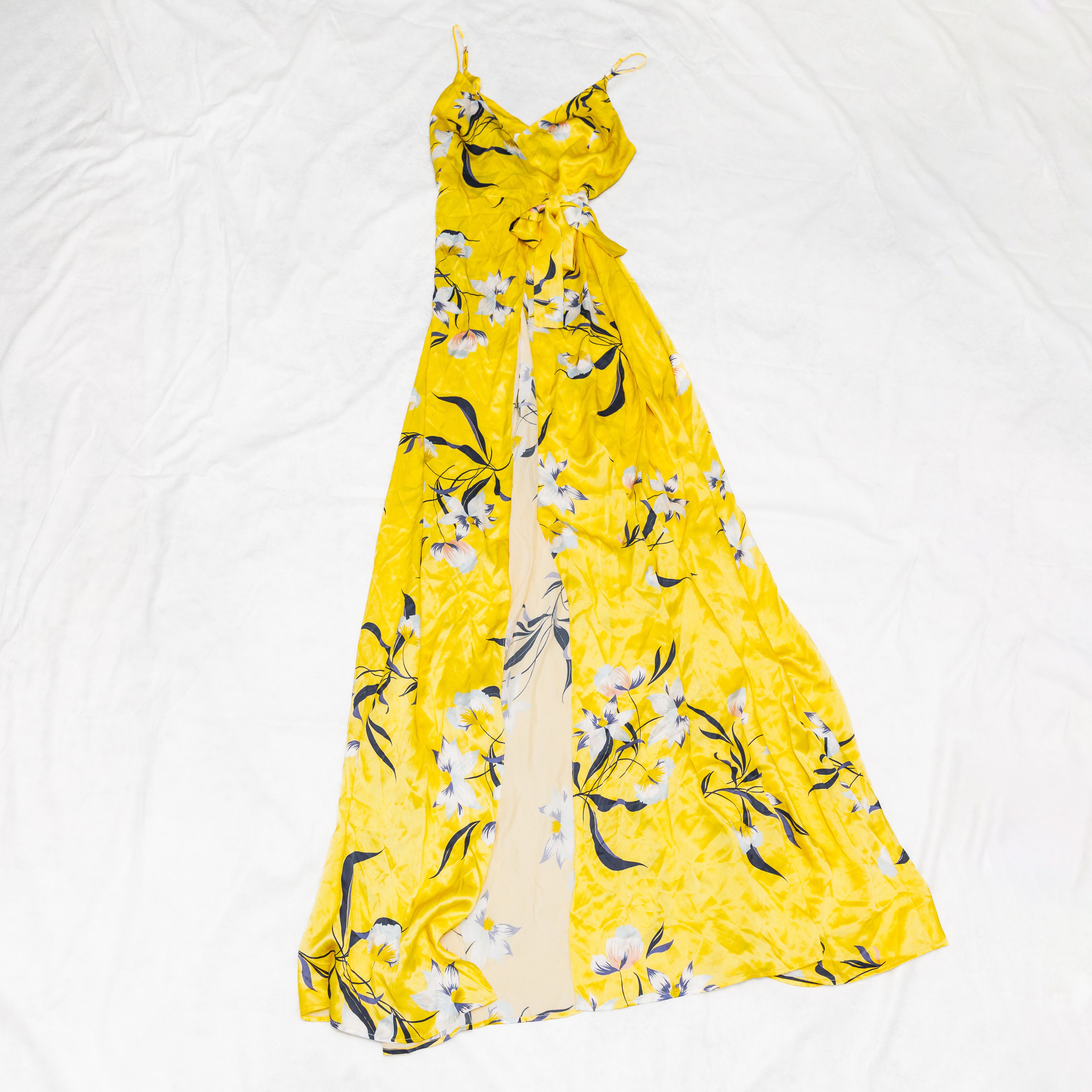Amanda Uprichard Amanda Uprichard McCanna Yellow Floral Gown 100% Silk Small Size S / US 4 / IT 40 - 4 Thumbnail